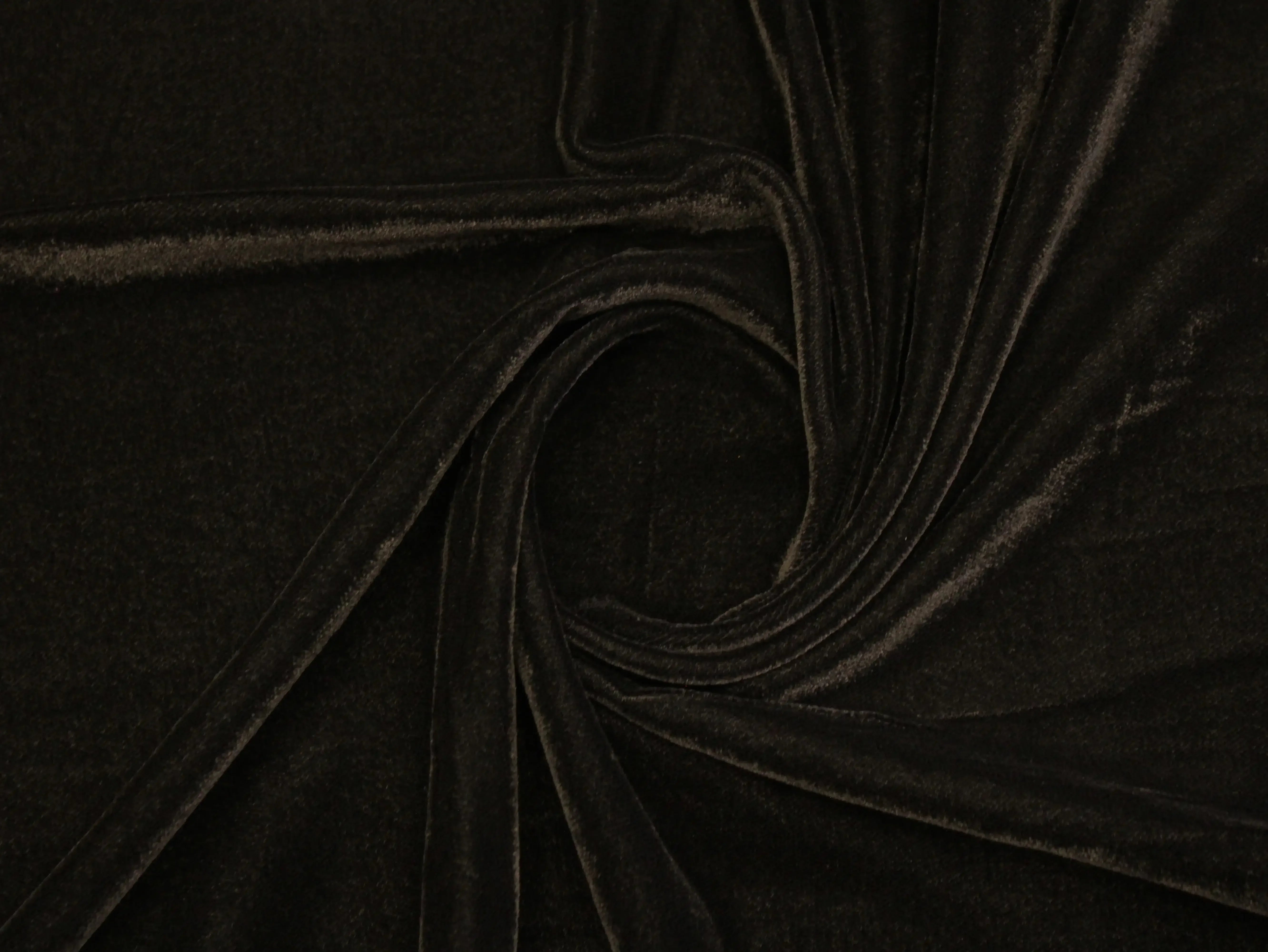 Premium Plain Micro Velvet Fabric - Black - M'Foks