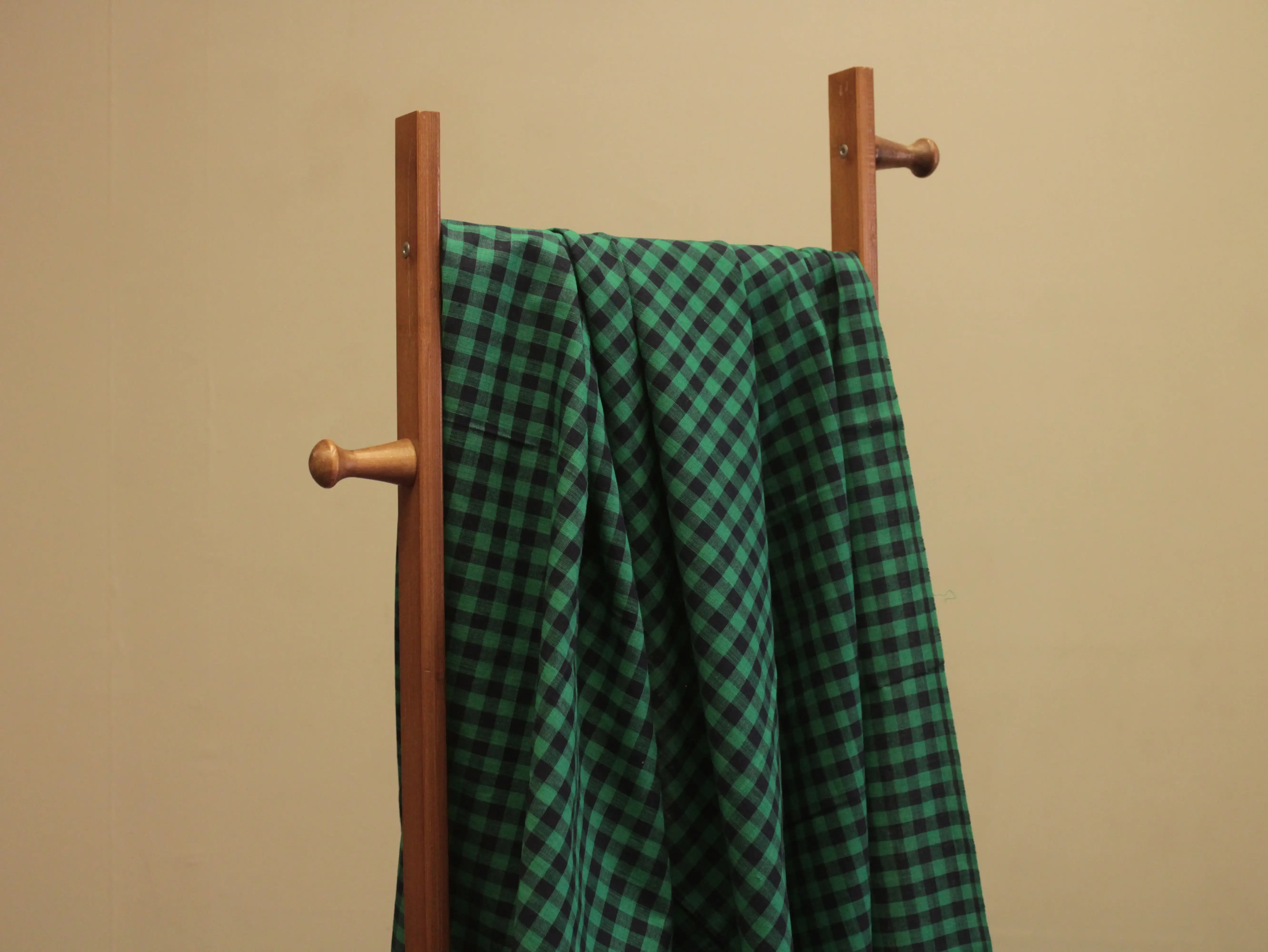 Checked Handloom Pure Cotton Woven Fabric
