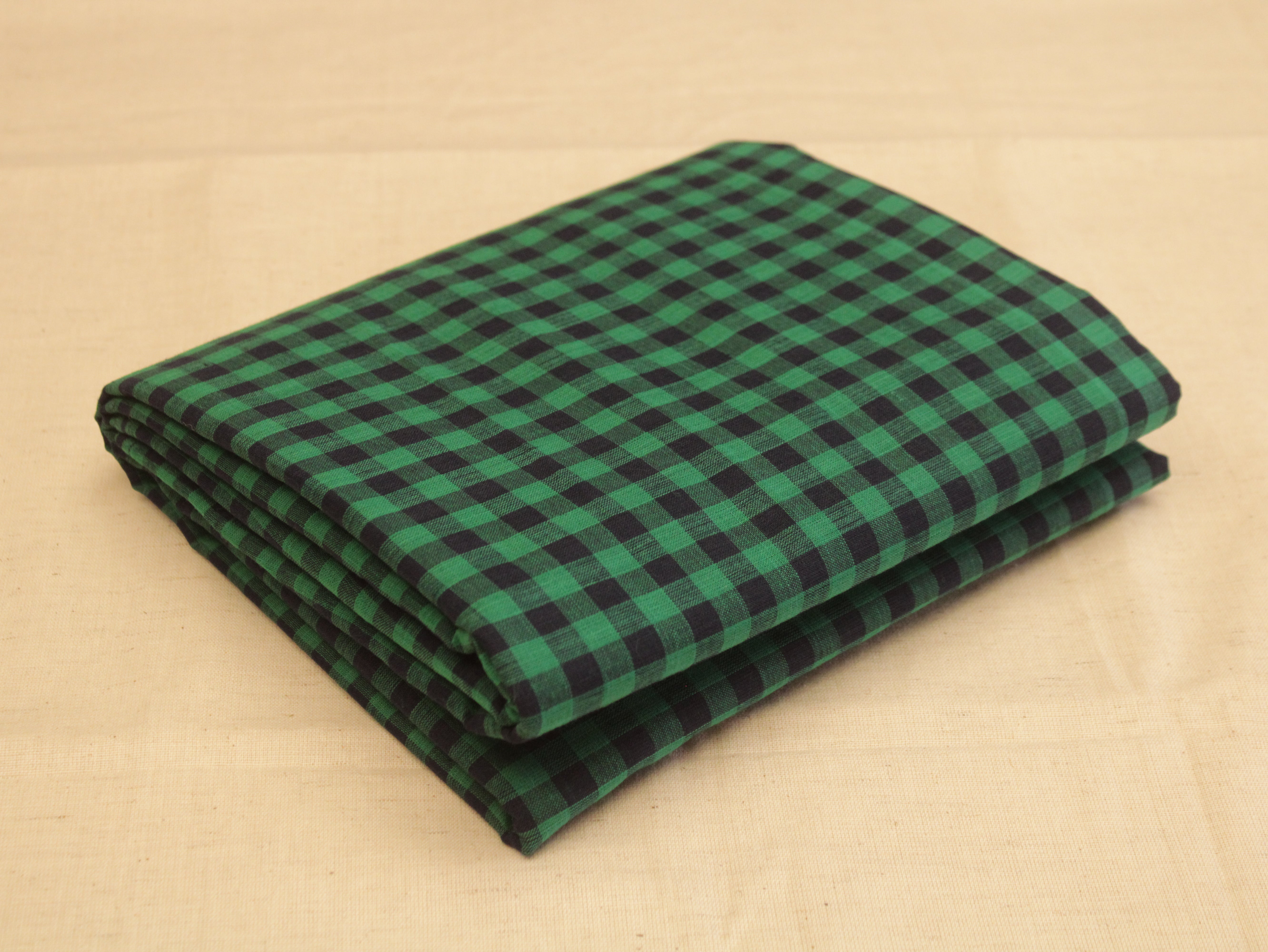 Checked Handloom Pure Cotton Woven Fabric