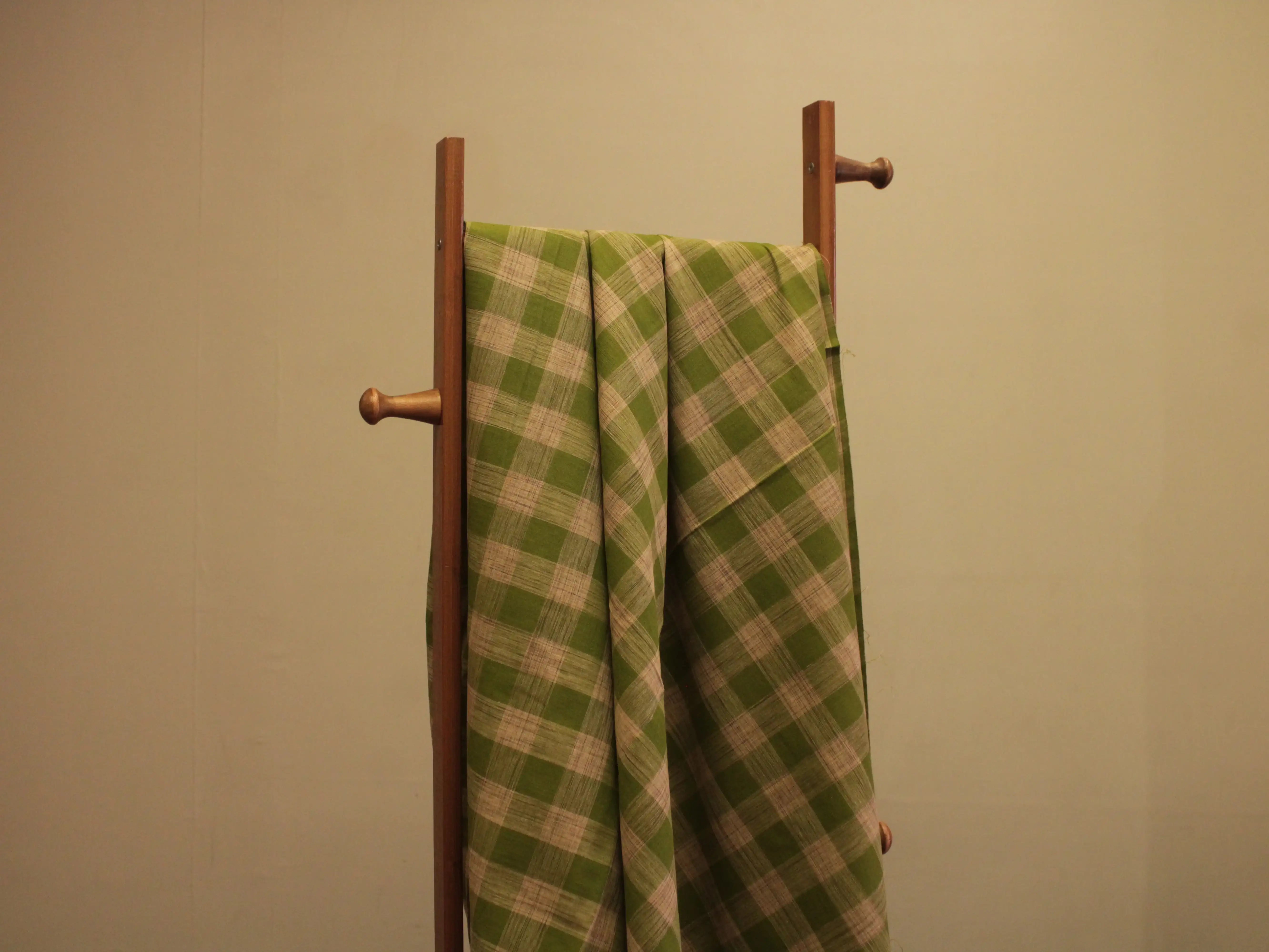 Checked Handloom Pure Cotton Woven Fabric
