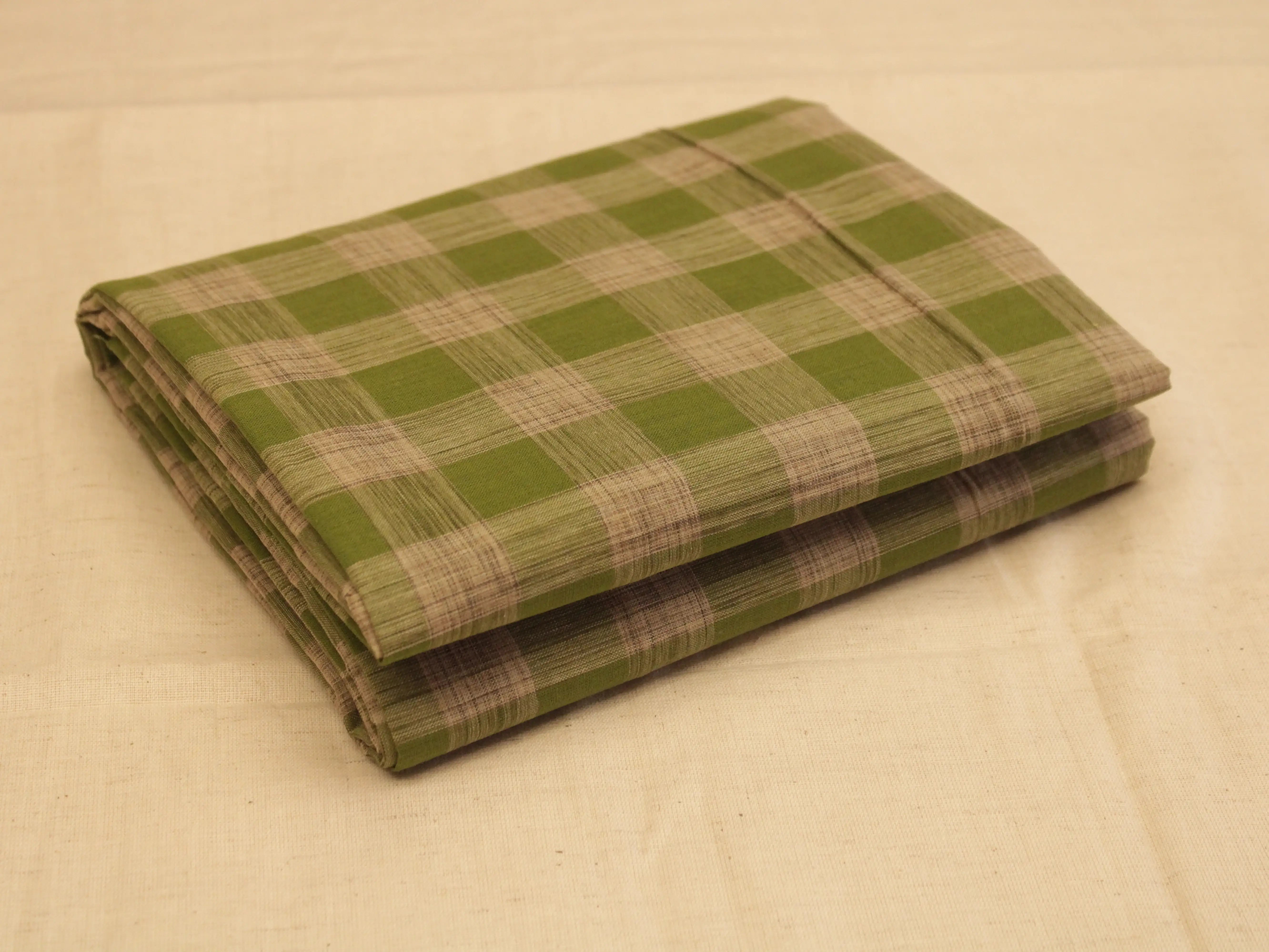Checked Handloom Pure Cotton Woven Fabric