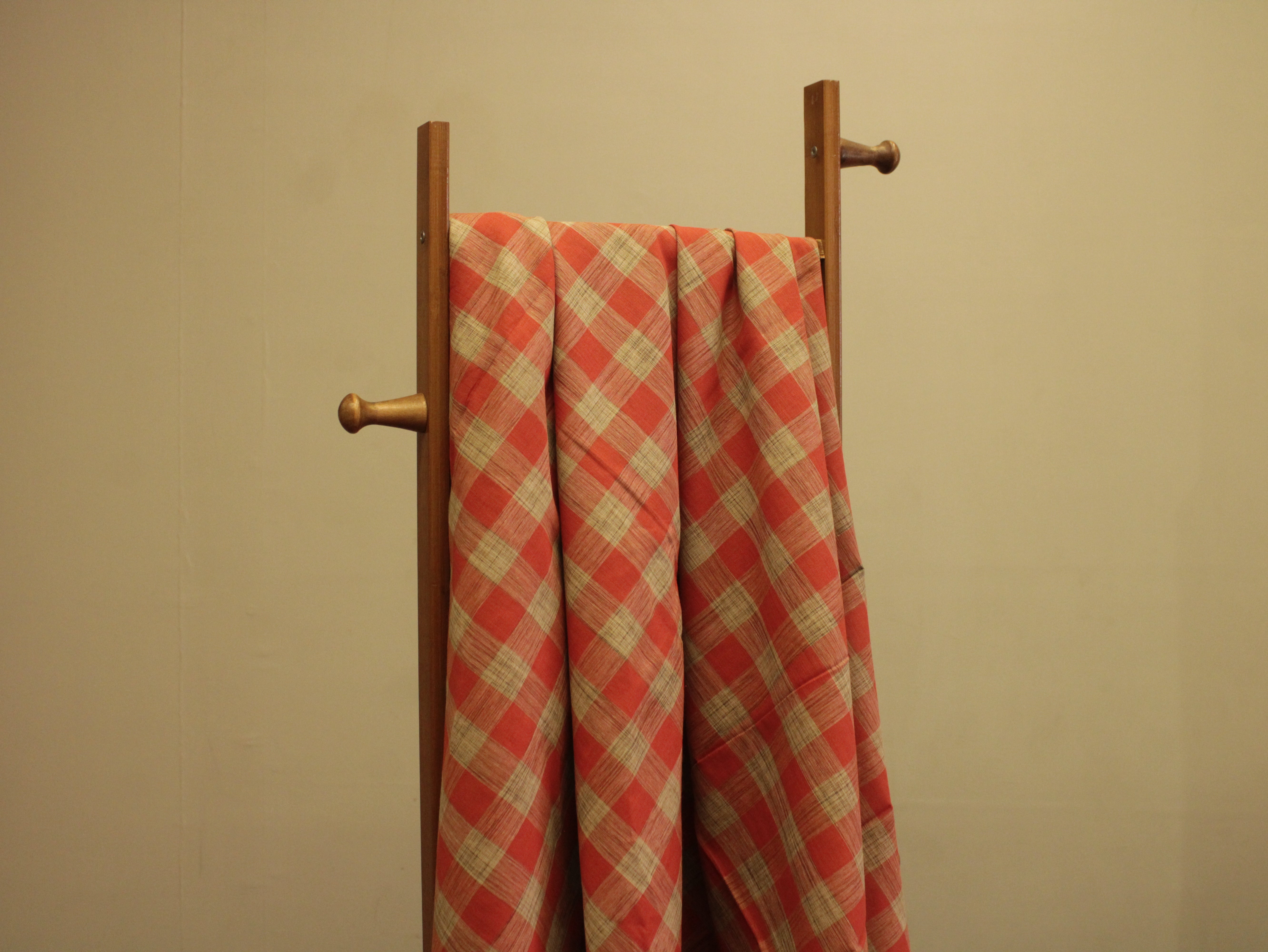Checked Handloom Pure Cotton Woven Fabric