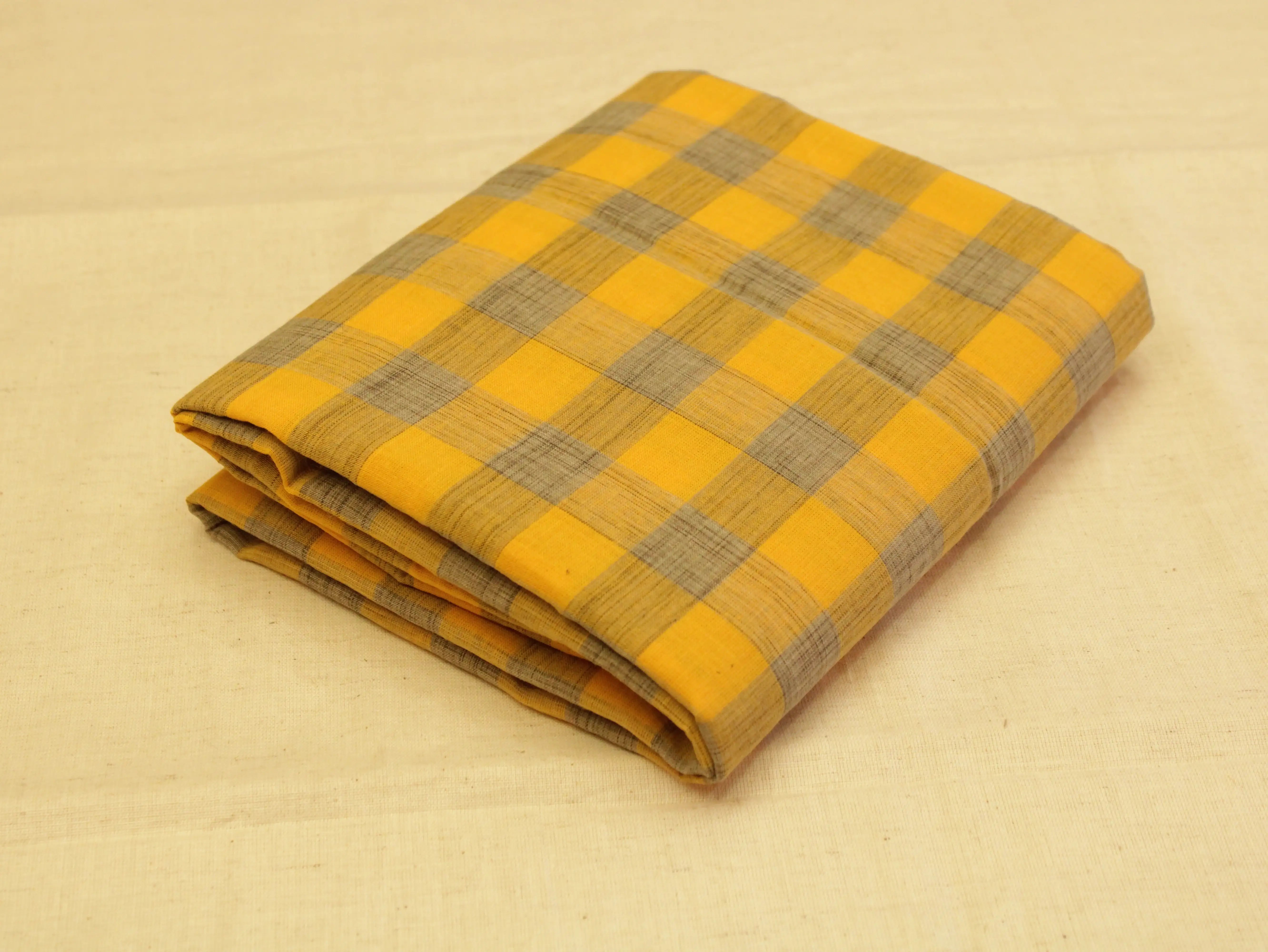 Checked Handloom Pure Cotton Woven Fabric