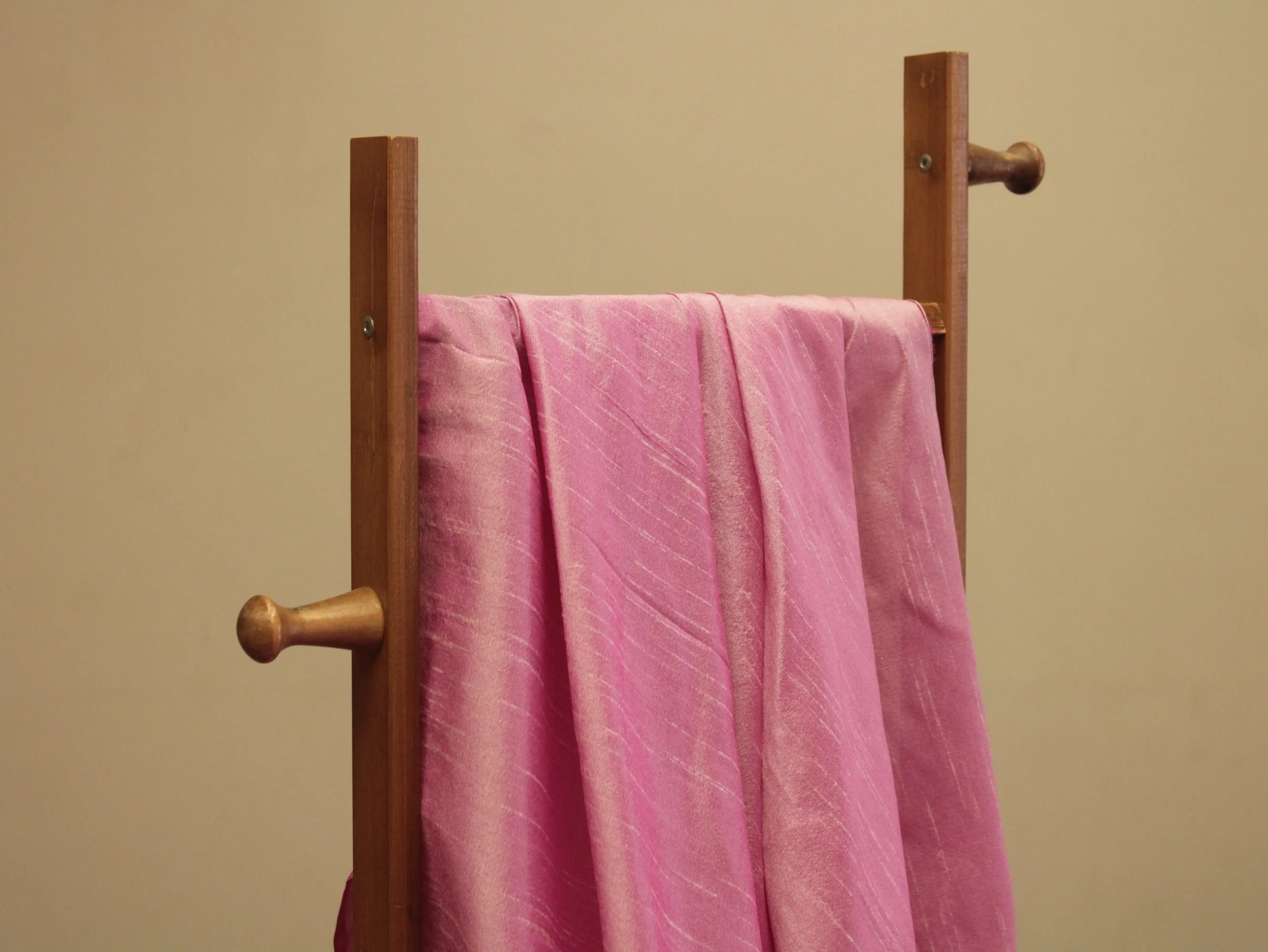 Plain Dyed Raw/Dupion Silk Fabric - Pink