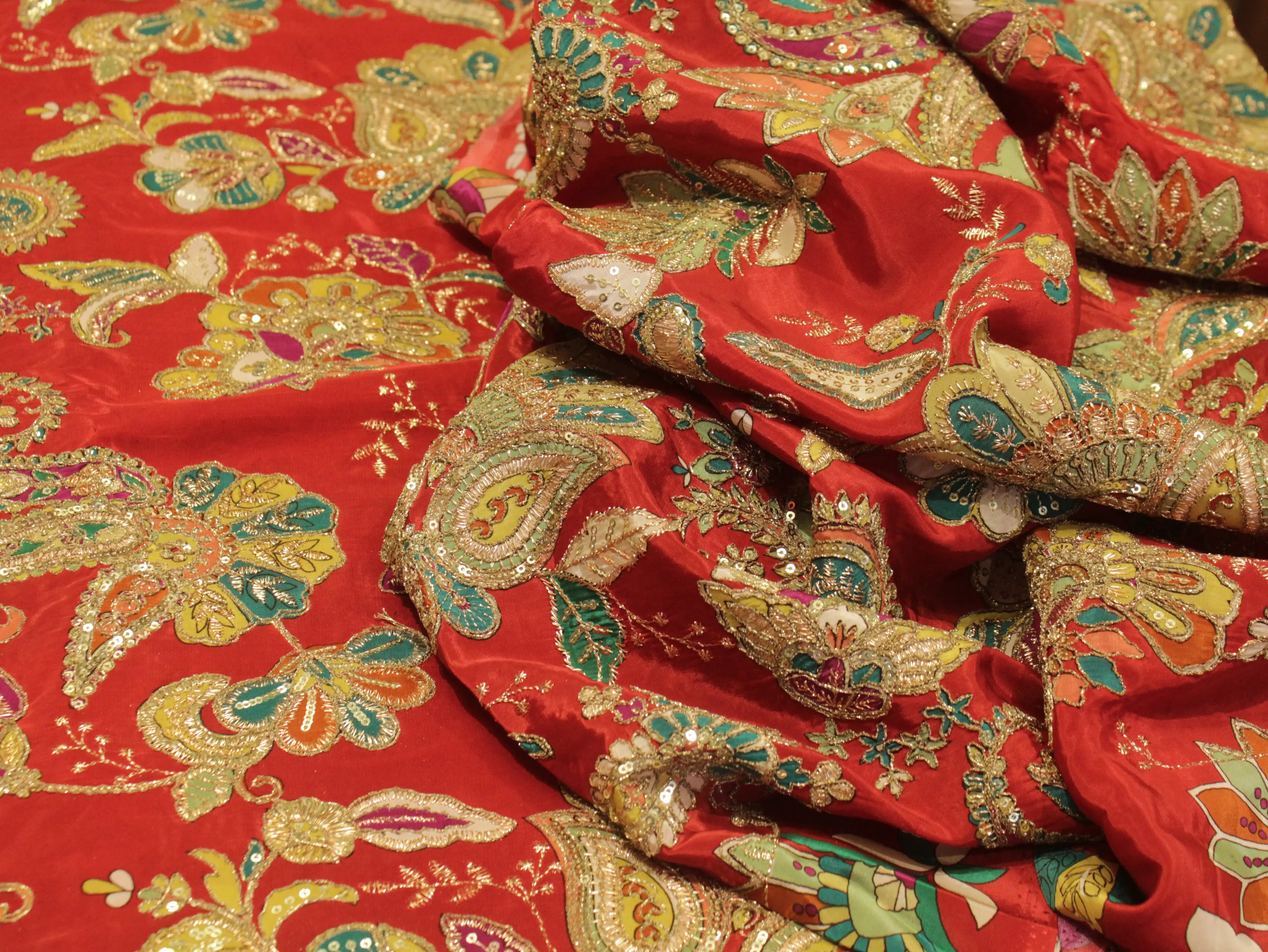 POSH : Premium Coding Work Natural Crepe Fabric