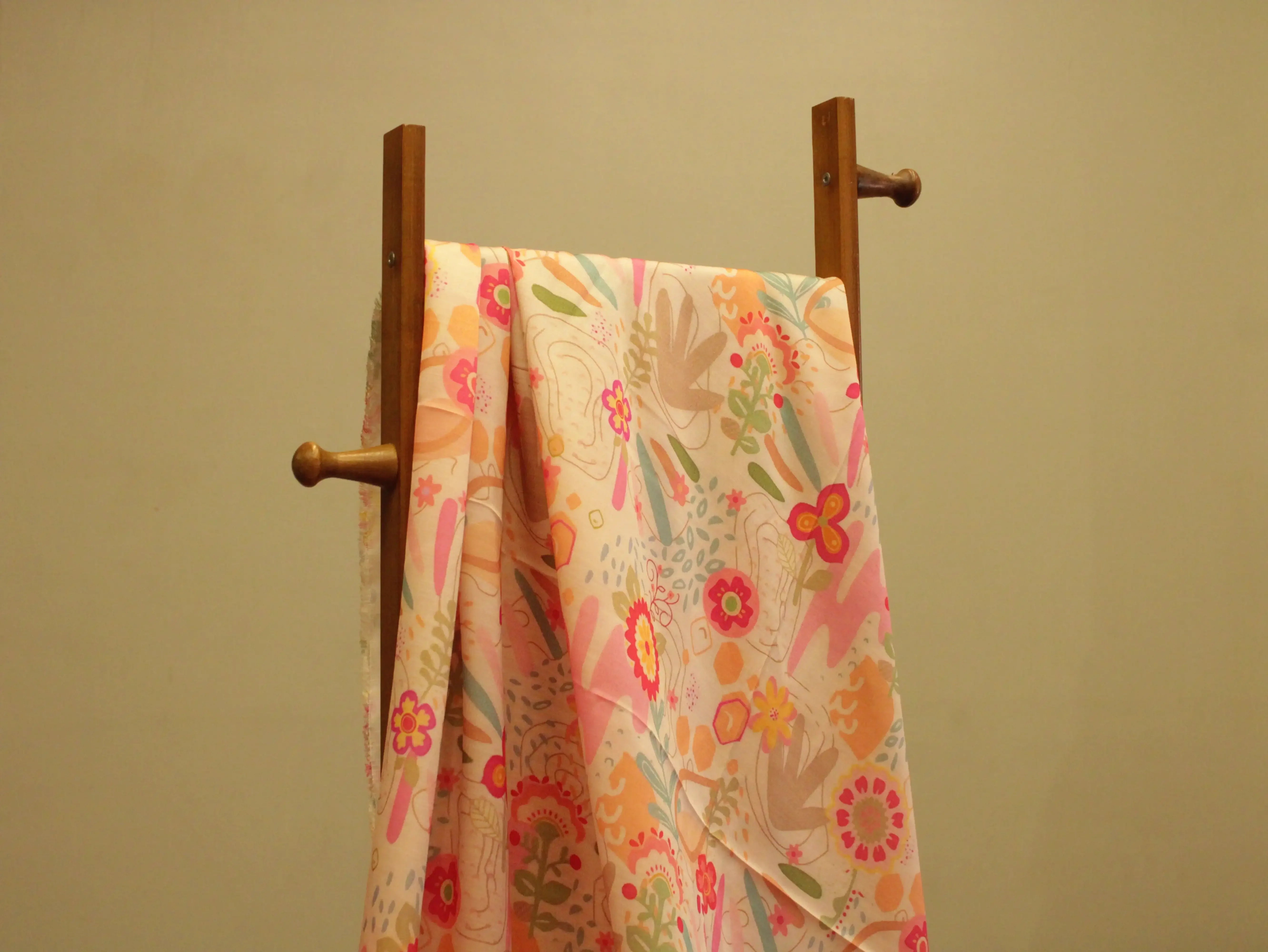 Premium Pure Satin Linen Digital Printed Fabric - M'Foks