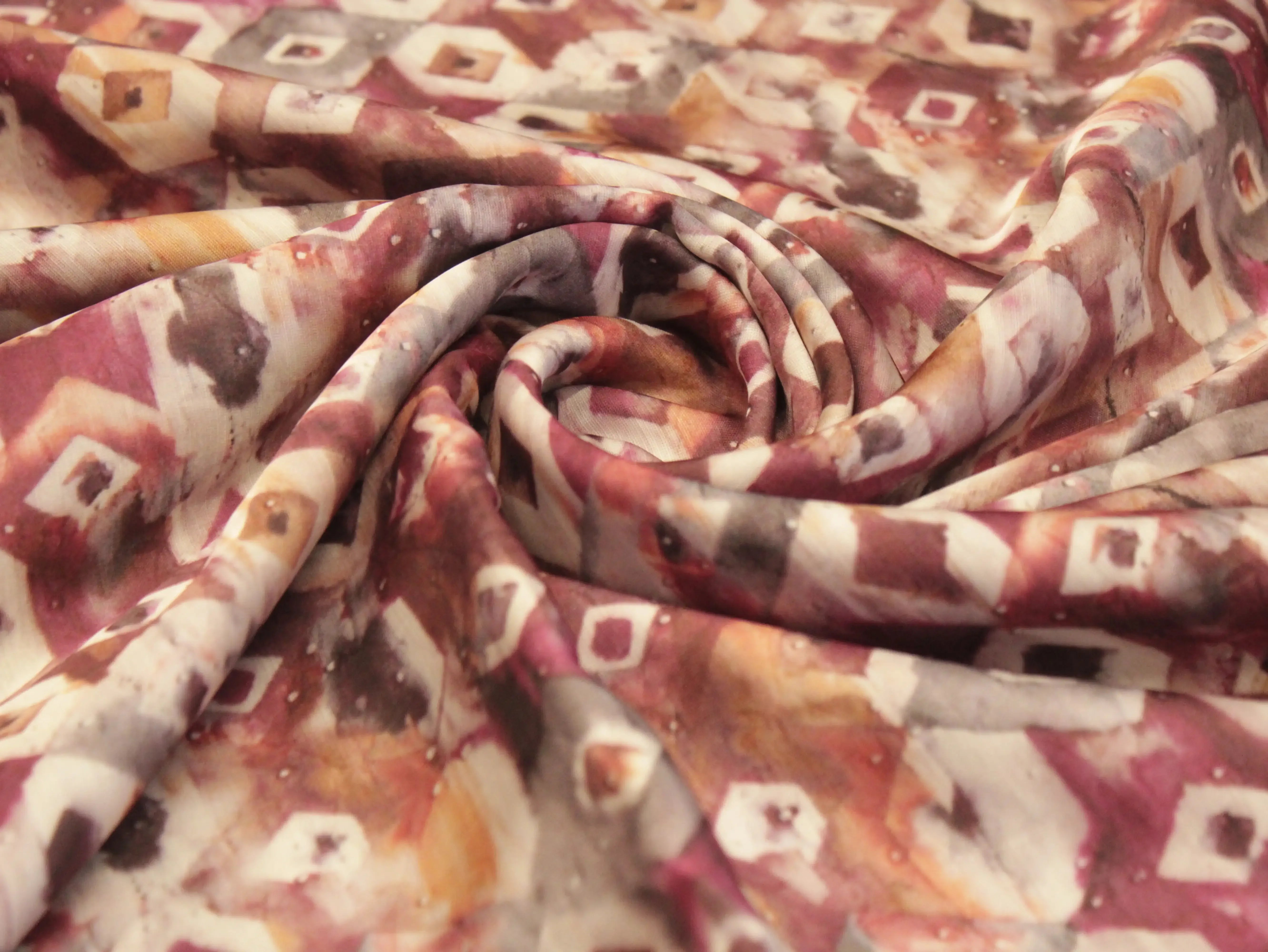 Premium Pure Satin Linen Digital Printed Fabric - M'Foks
