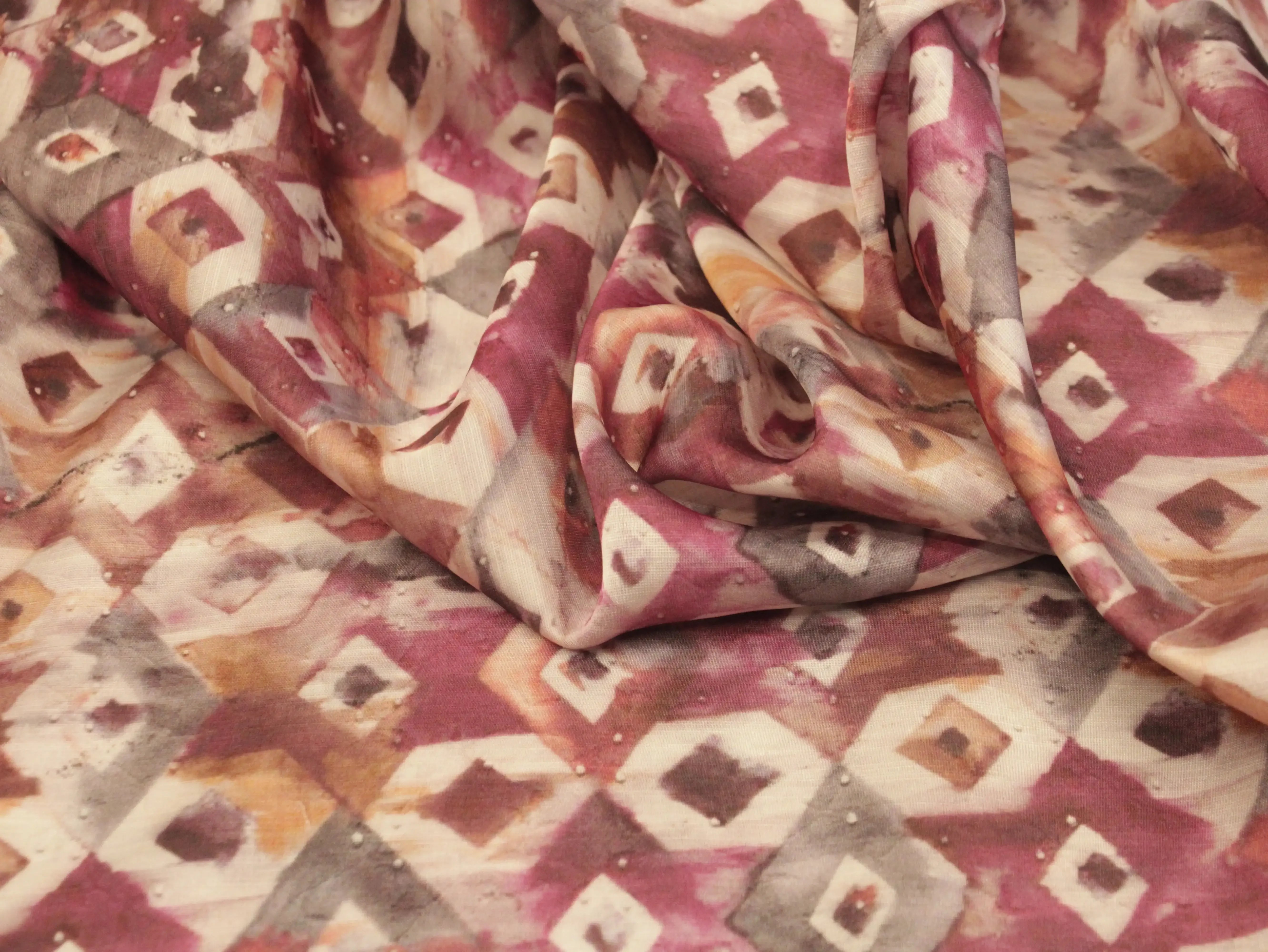 Premium Pure Satin Linen Digital Printed Fabric - M'Foks