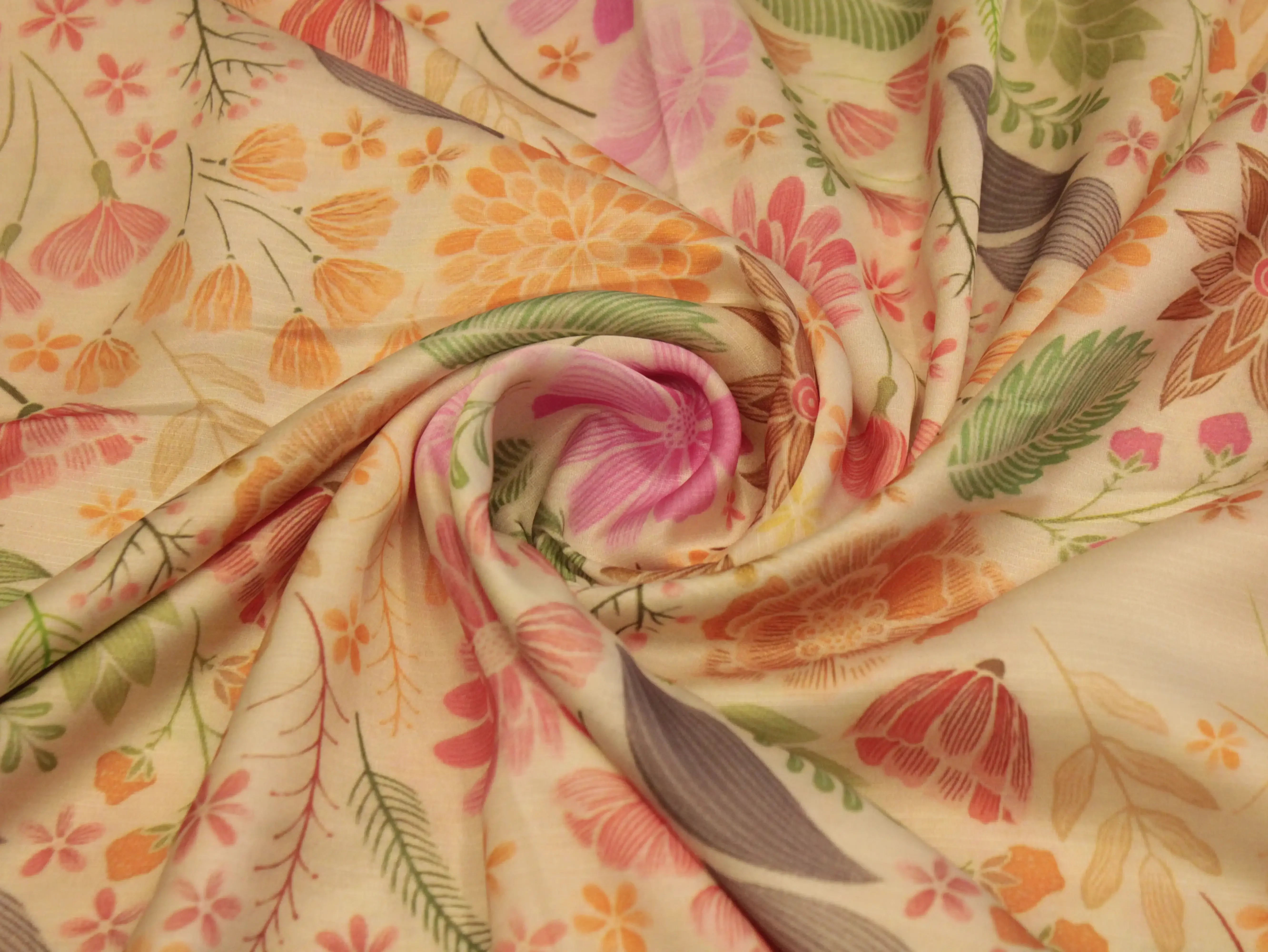 Premium Pure Satin Linen Digital Printed Fabric - M'Foks