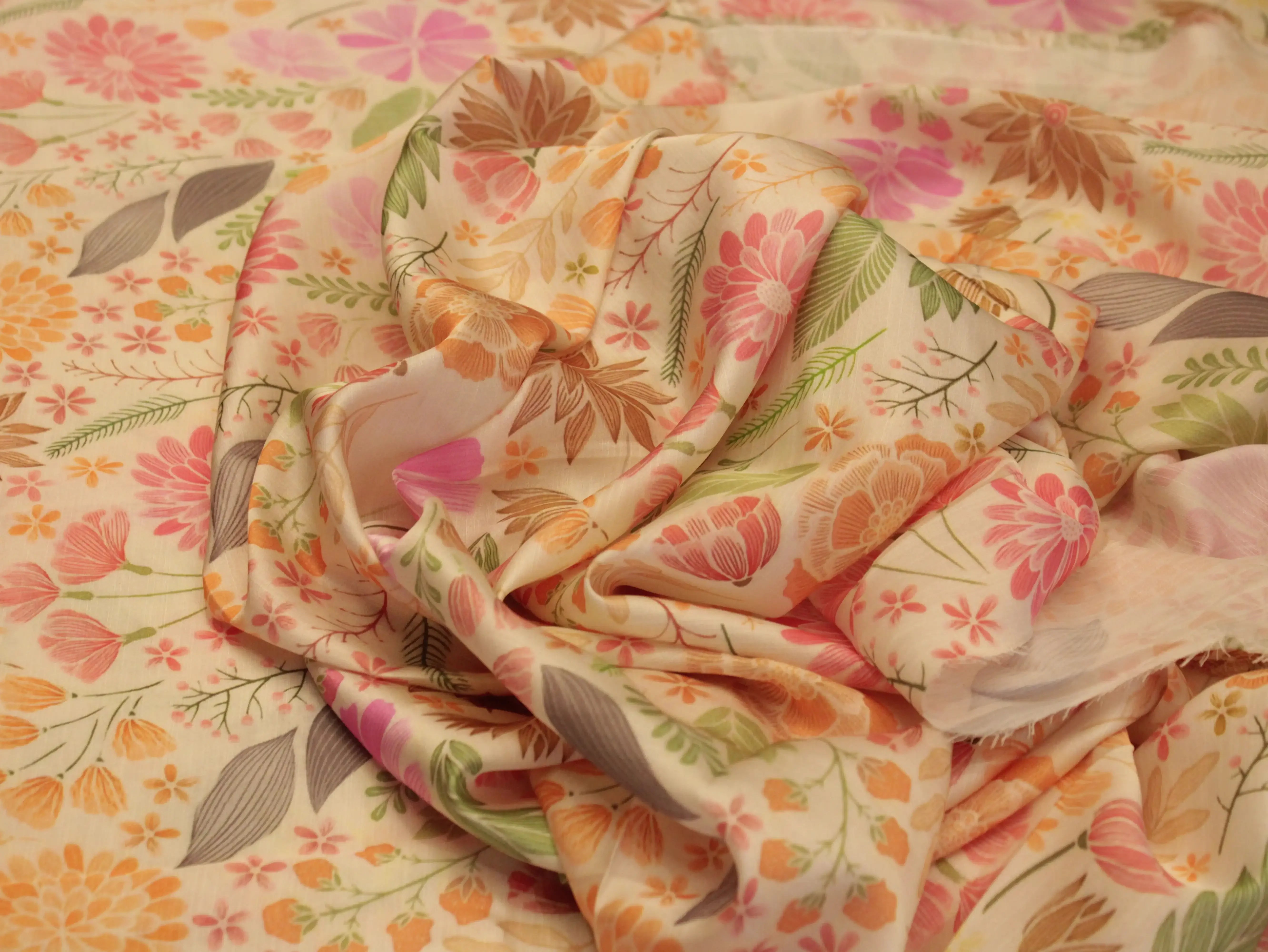 Premium Pure Satin Linen Digital Printed Fabric - M'Foks