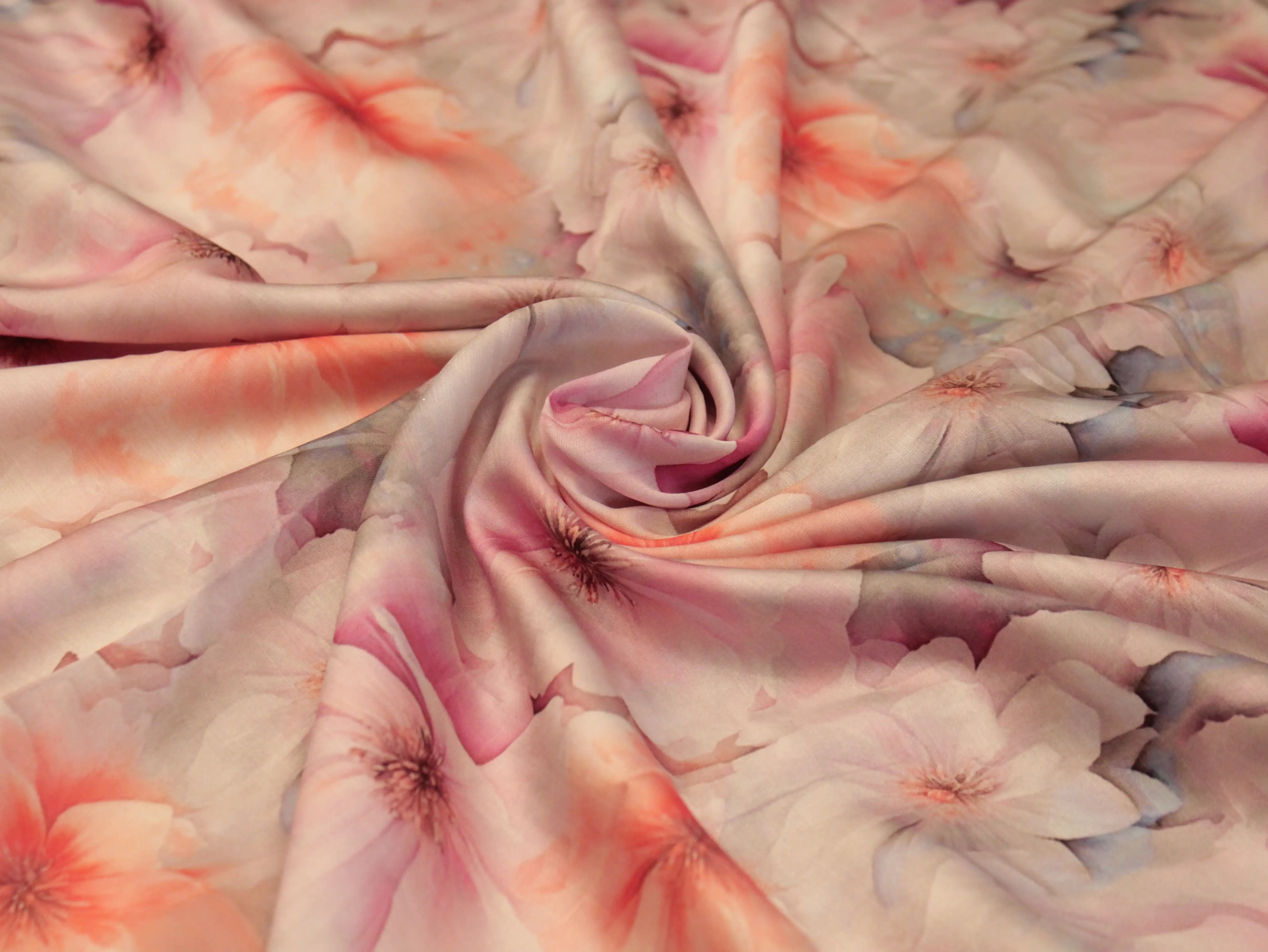 Premium Pure Satin Linen Digital Printed Fabric