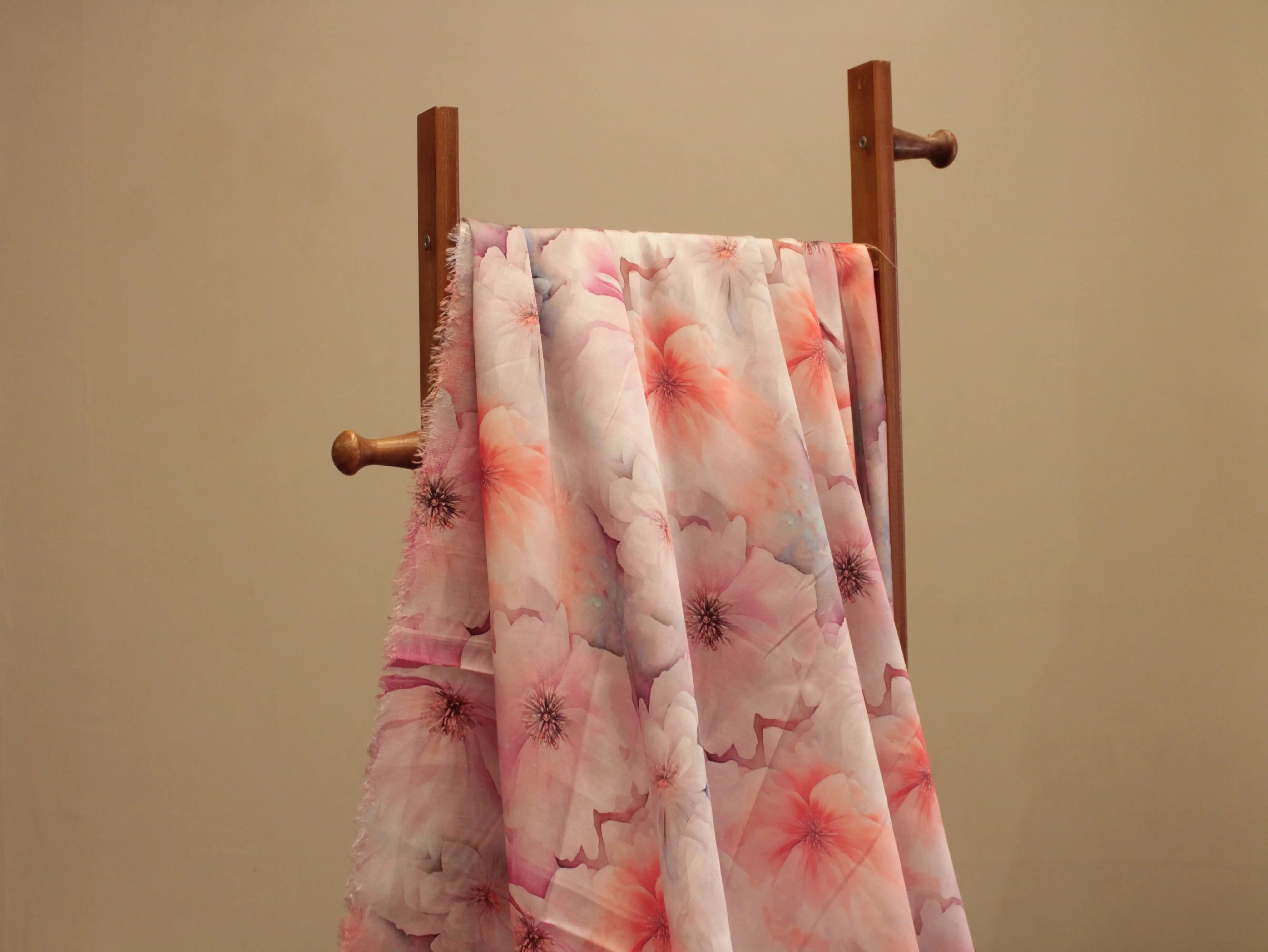 Premium Pure Satin Linen Digital Printed Fabric