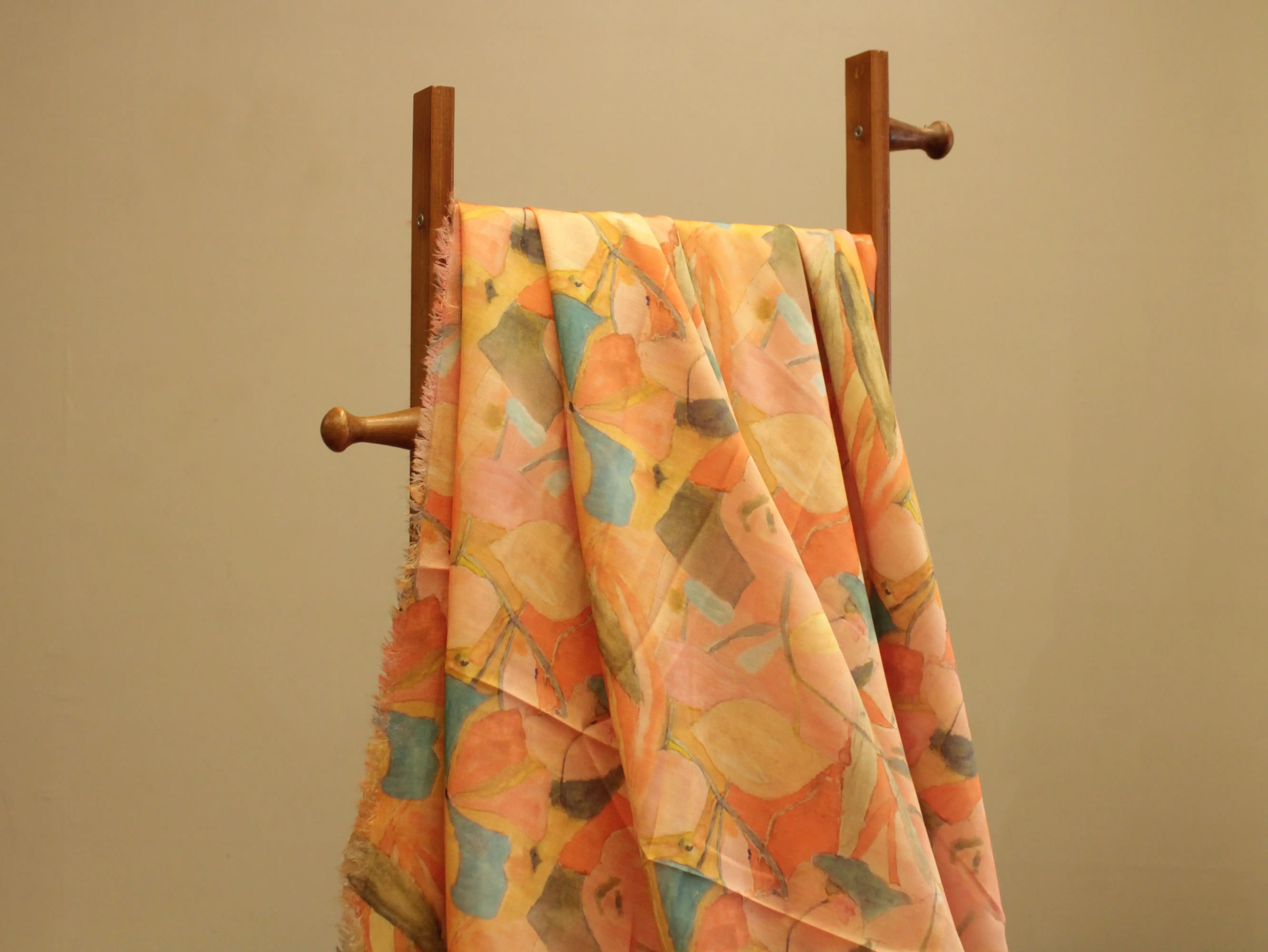 Premium Pure Satin Linen Digital Printed Fabric