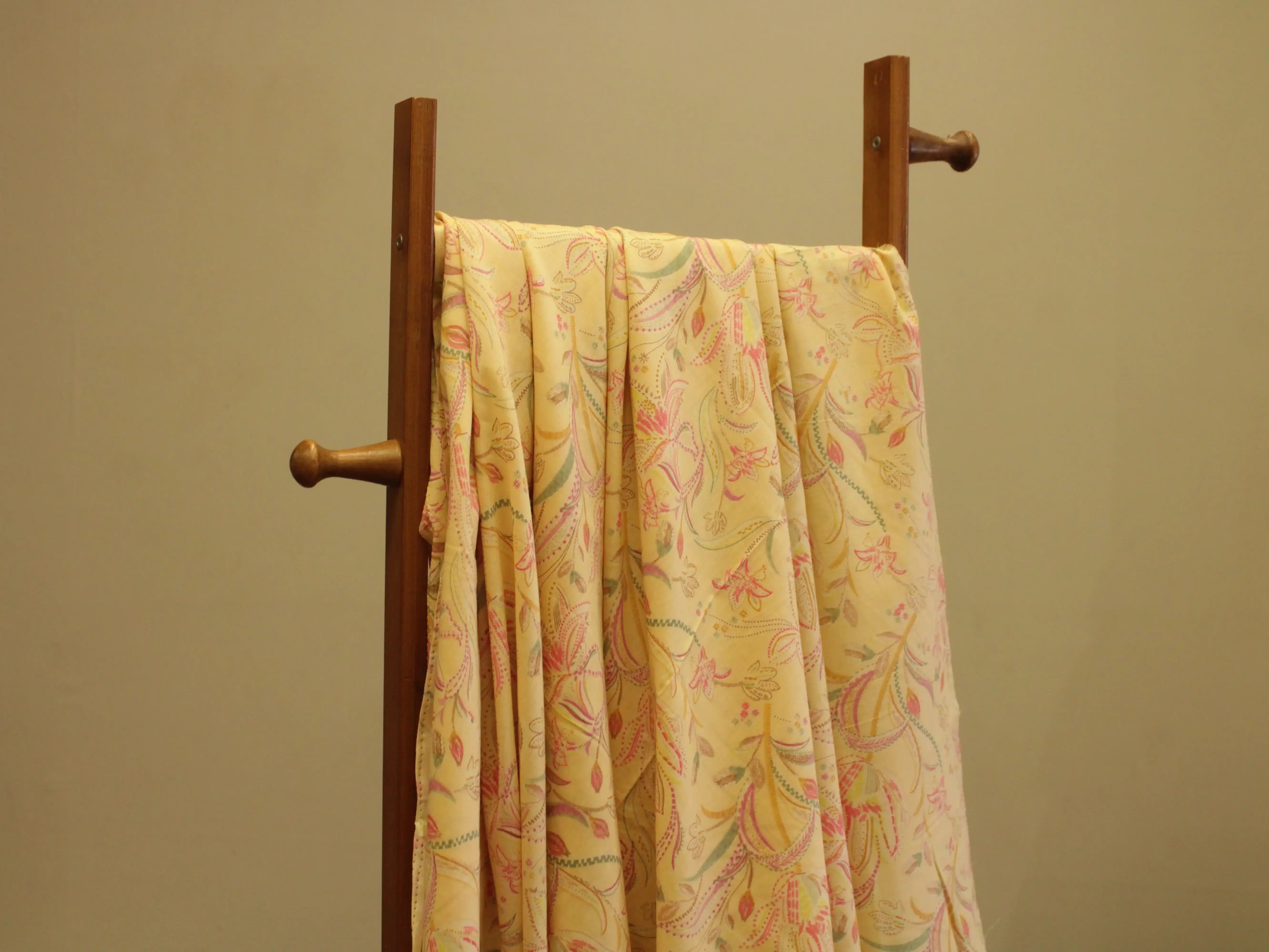 Premium Mirco cotton Digital printed fabric - Pastel Yellow - M'Foks