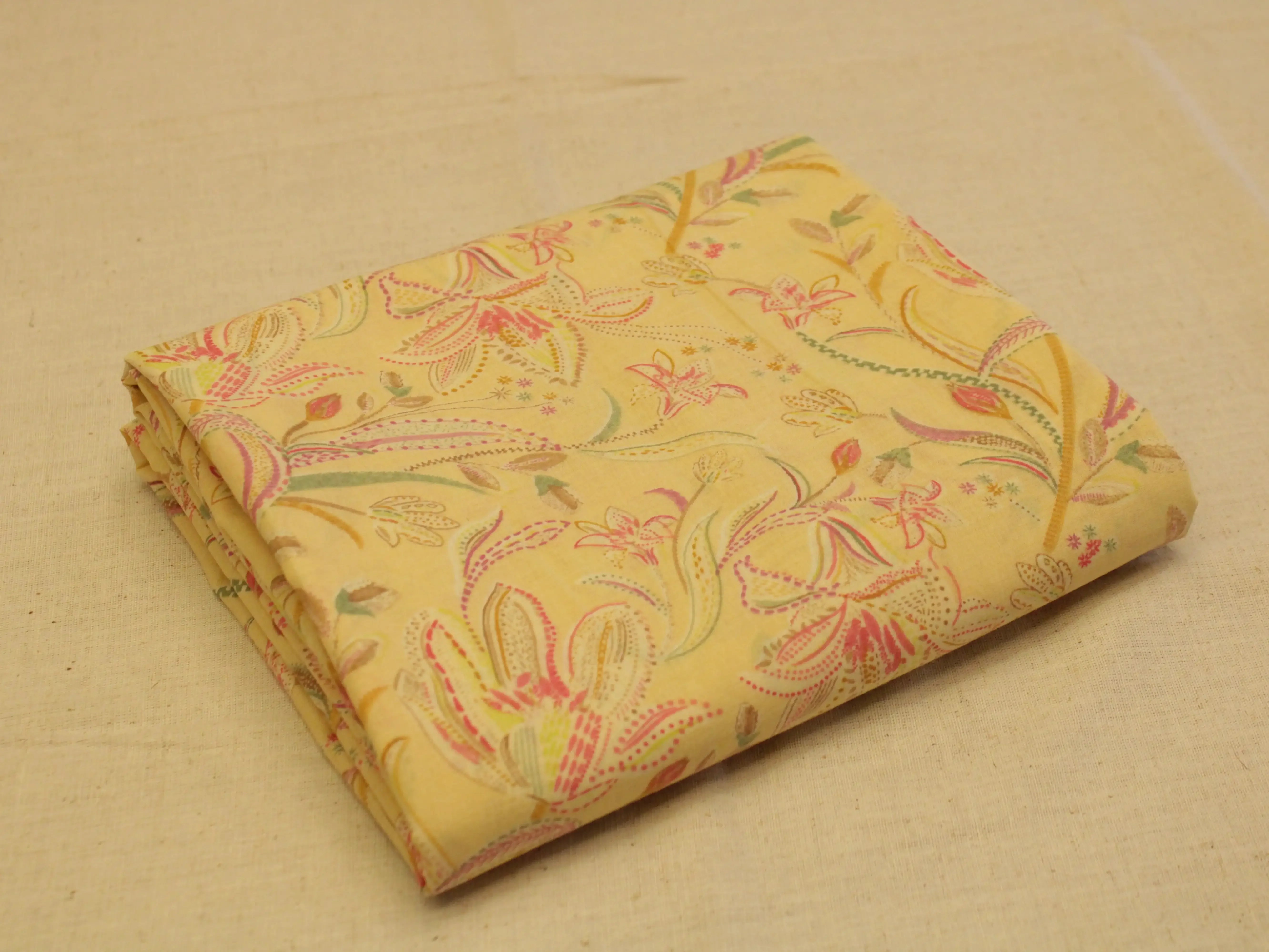 Premium Mirco cotton Digital printed fabric - Pastel Yellow - M'Foks