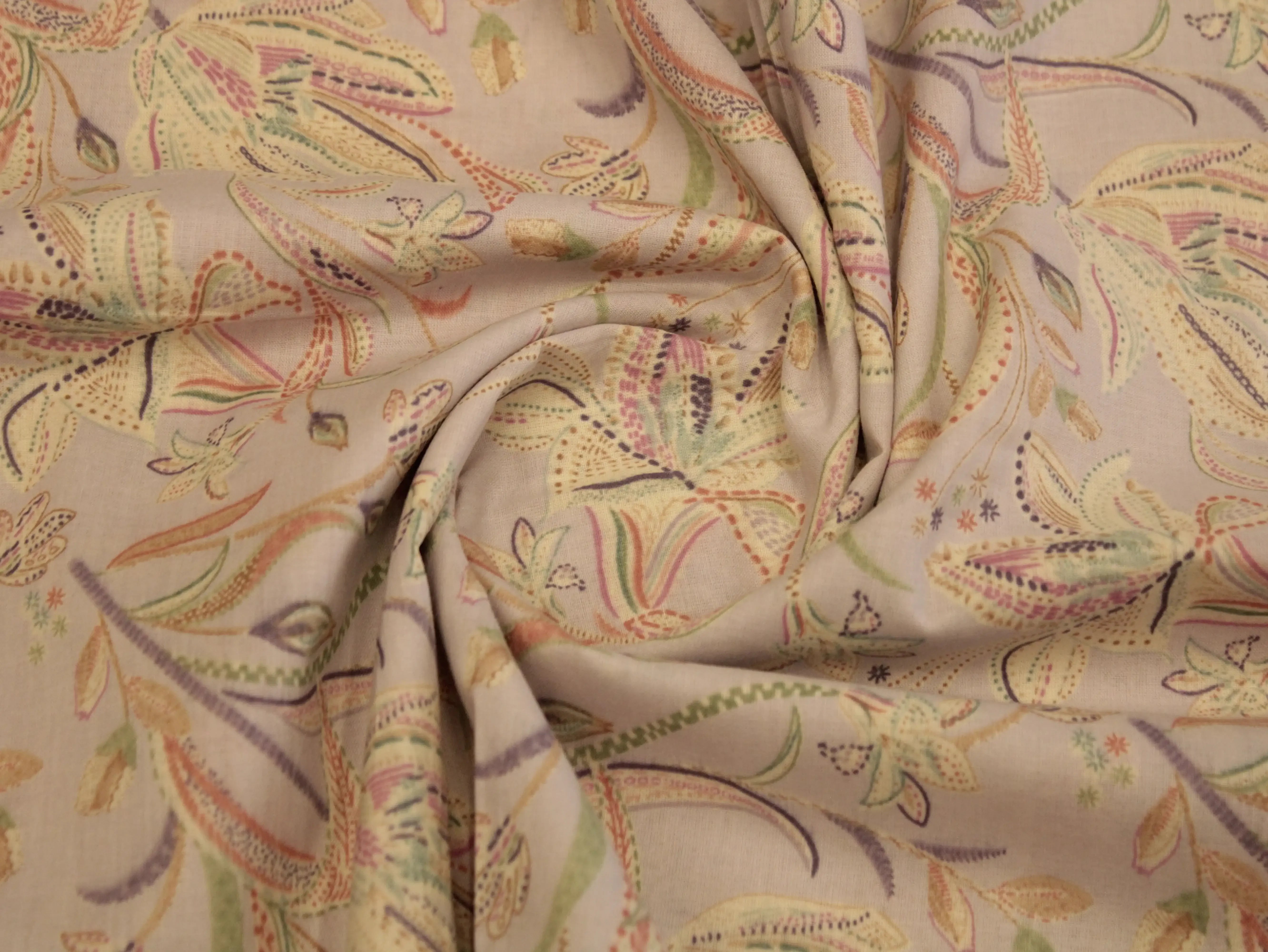 Premium Mirco cotton Digital printed fabric - Greyish Purple - M'Foks