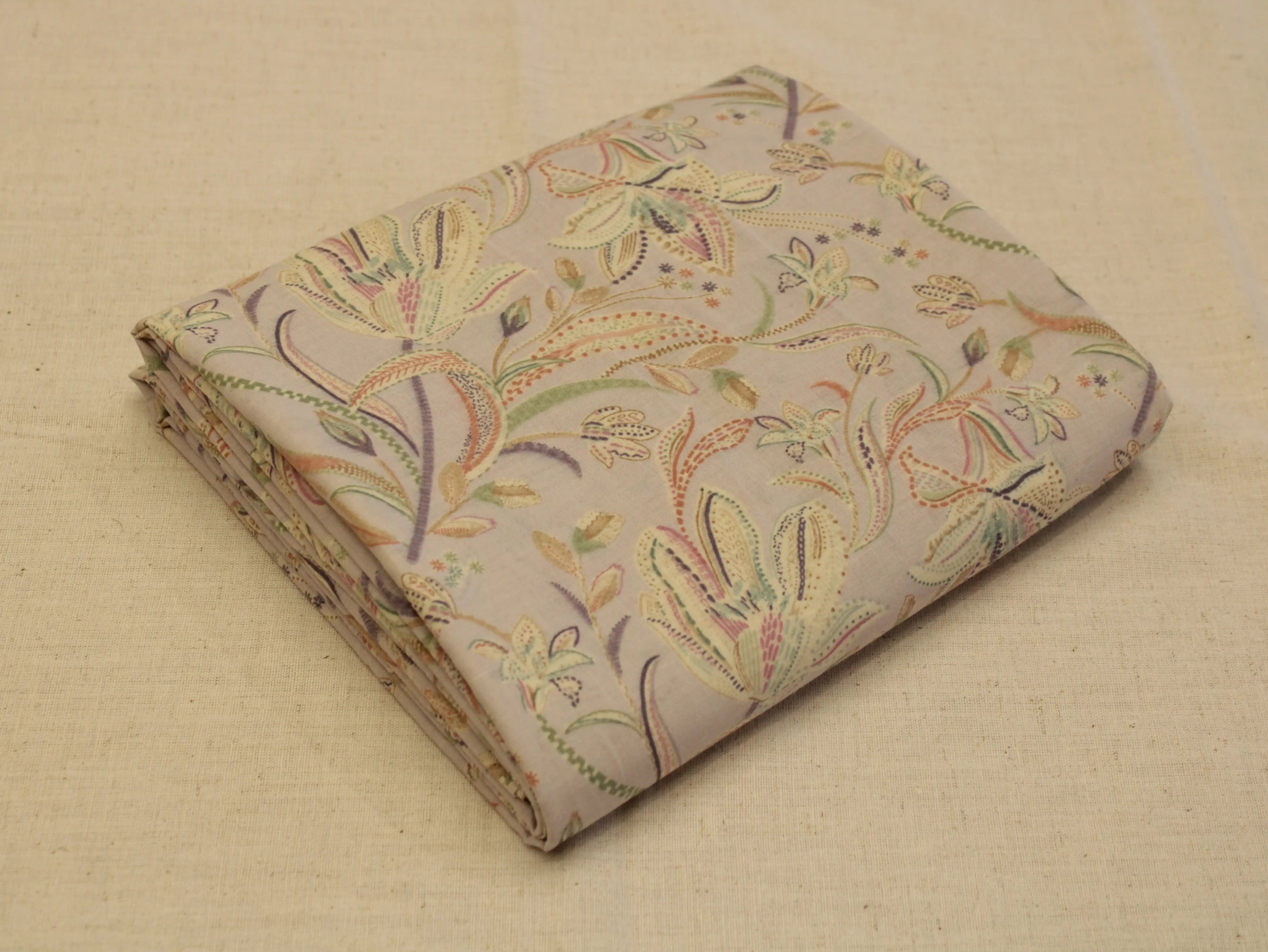 Premium Mirco cotton Digital printed fabric - Greyish Purple