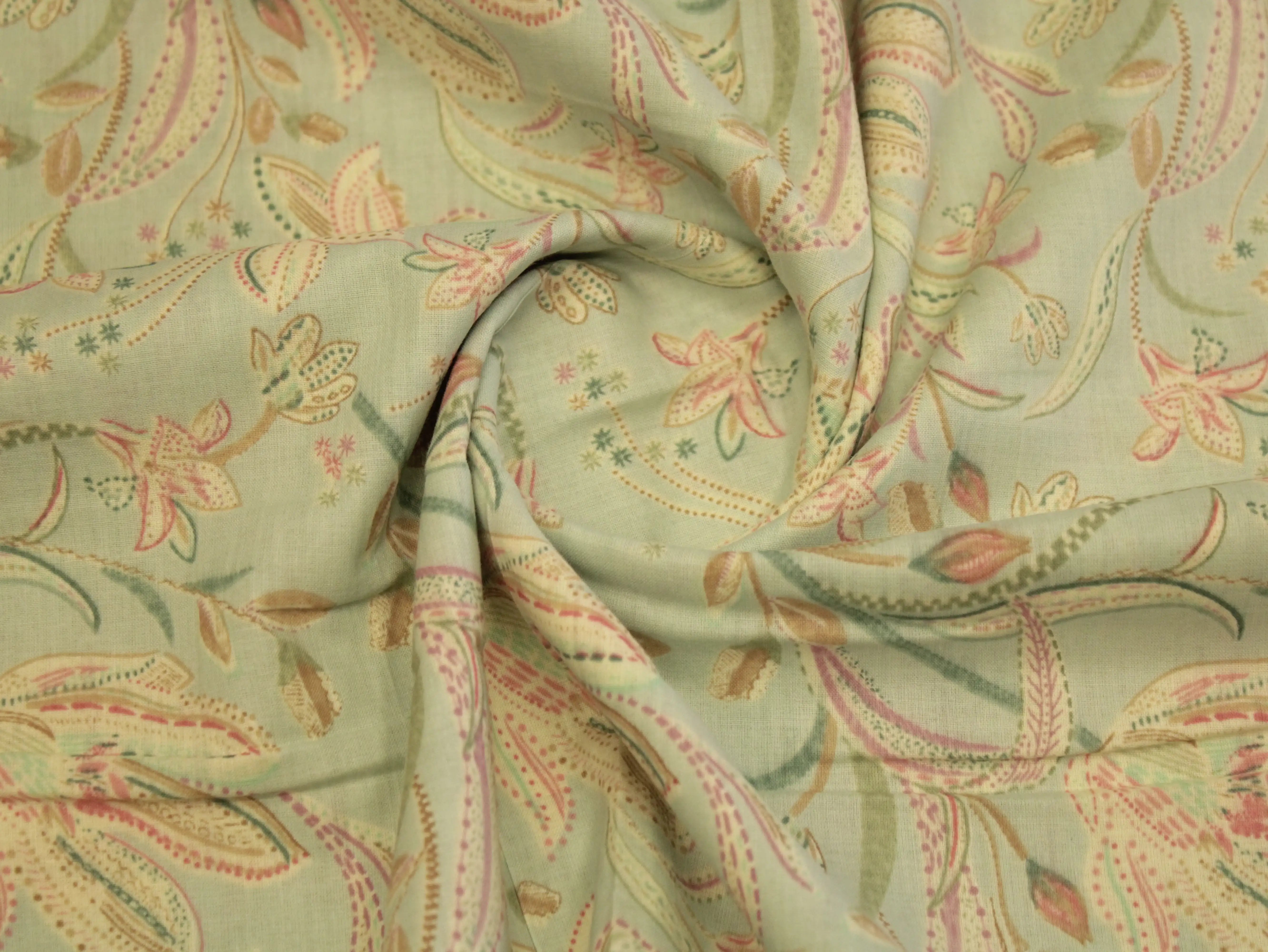 Premium Mirco cotton Digital printed fabric - Sea Green