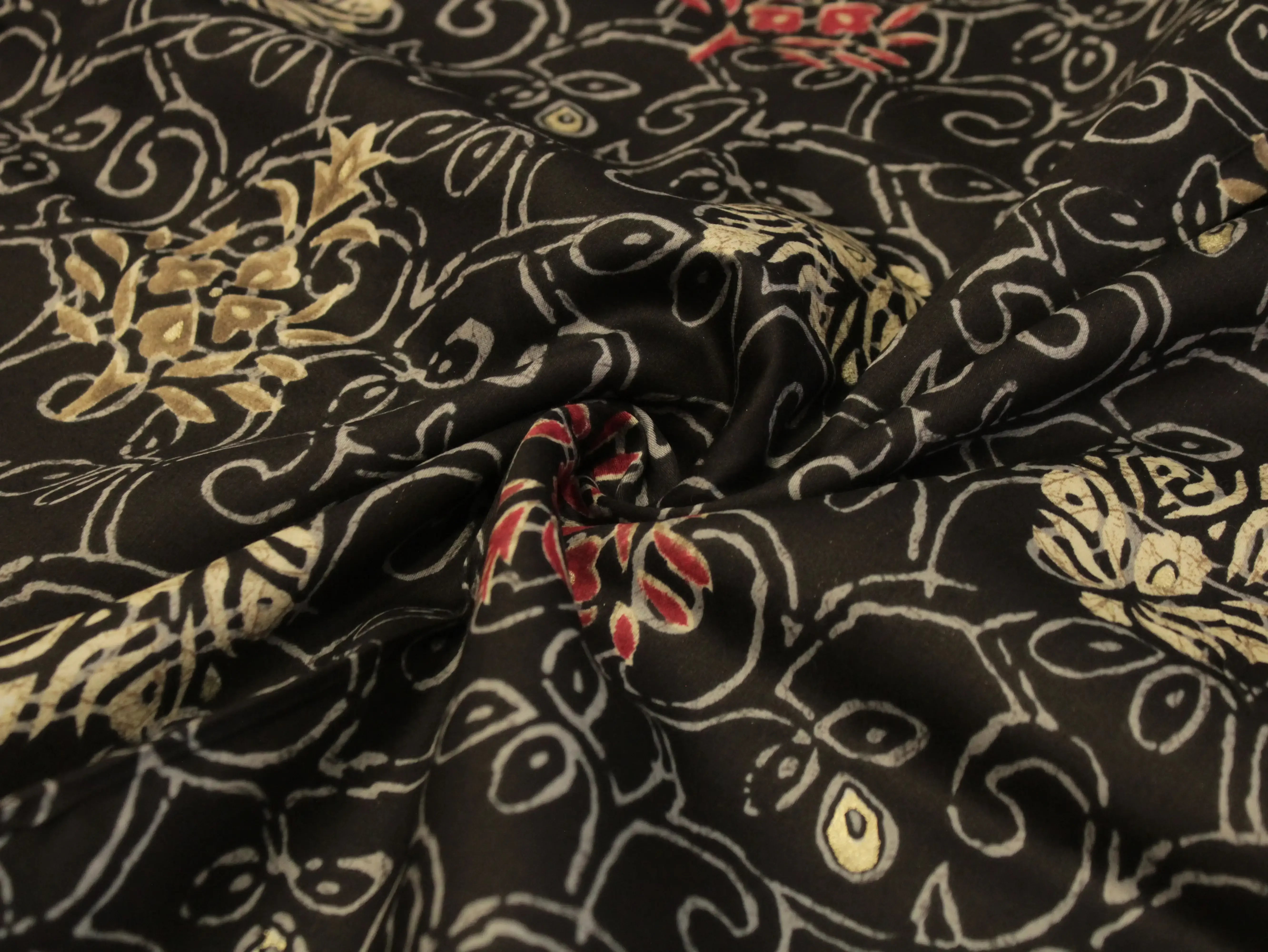 Premium Giza Pure Cotton Print Fabric - Black - M'Foks