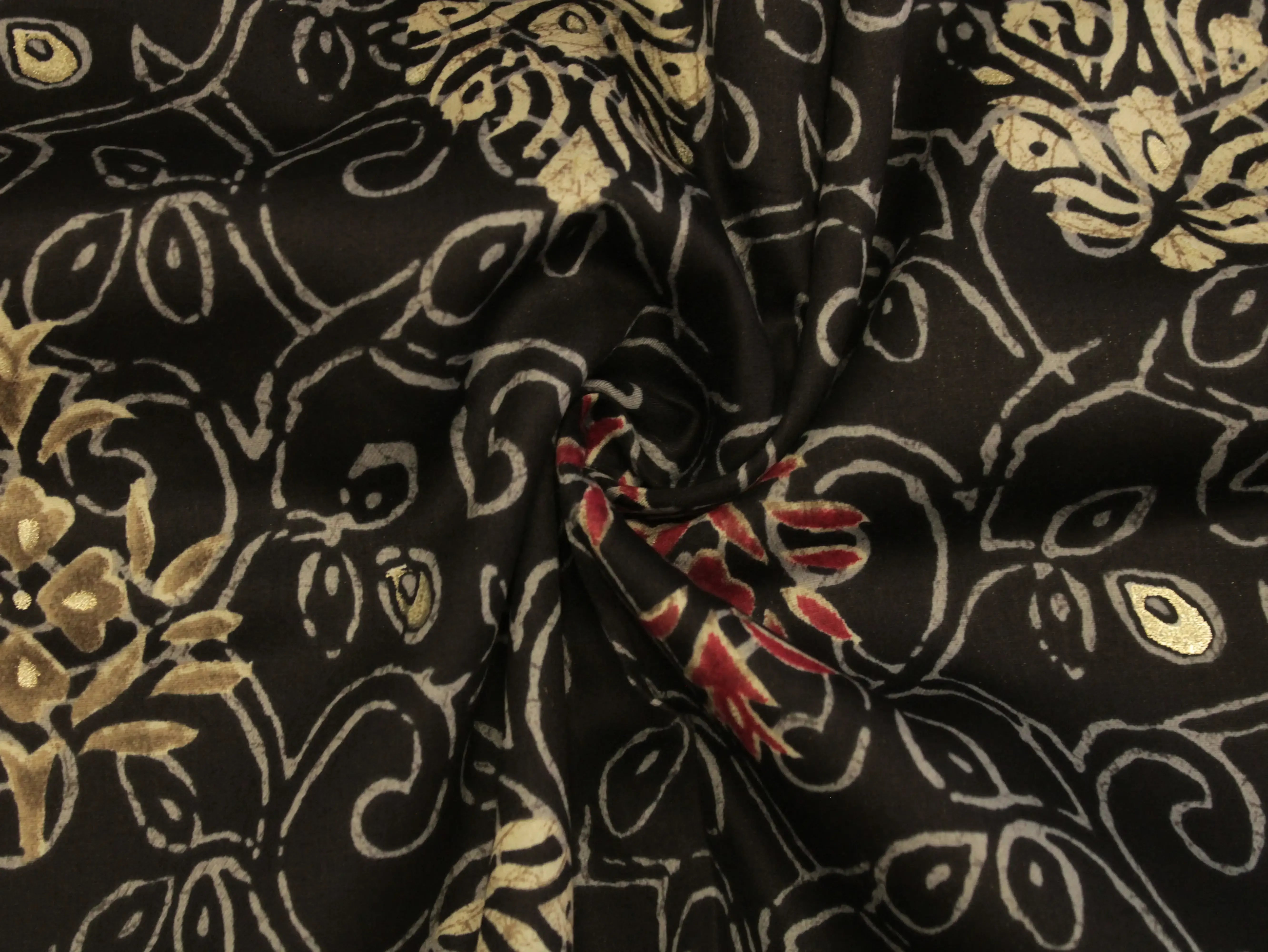 Premium Giza Pure Cotton Print Fabric - Black - M'Foks