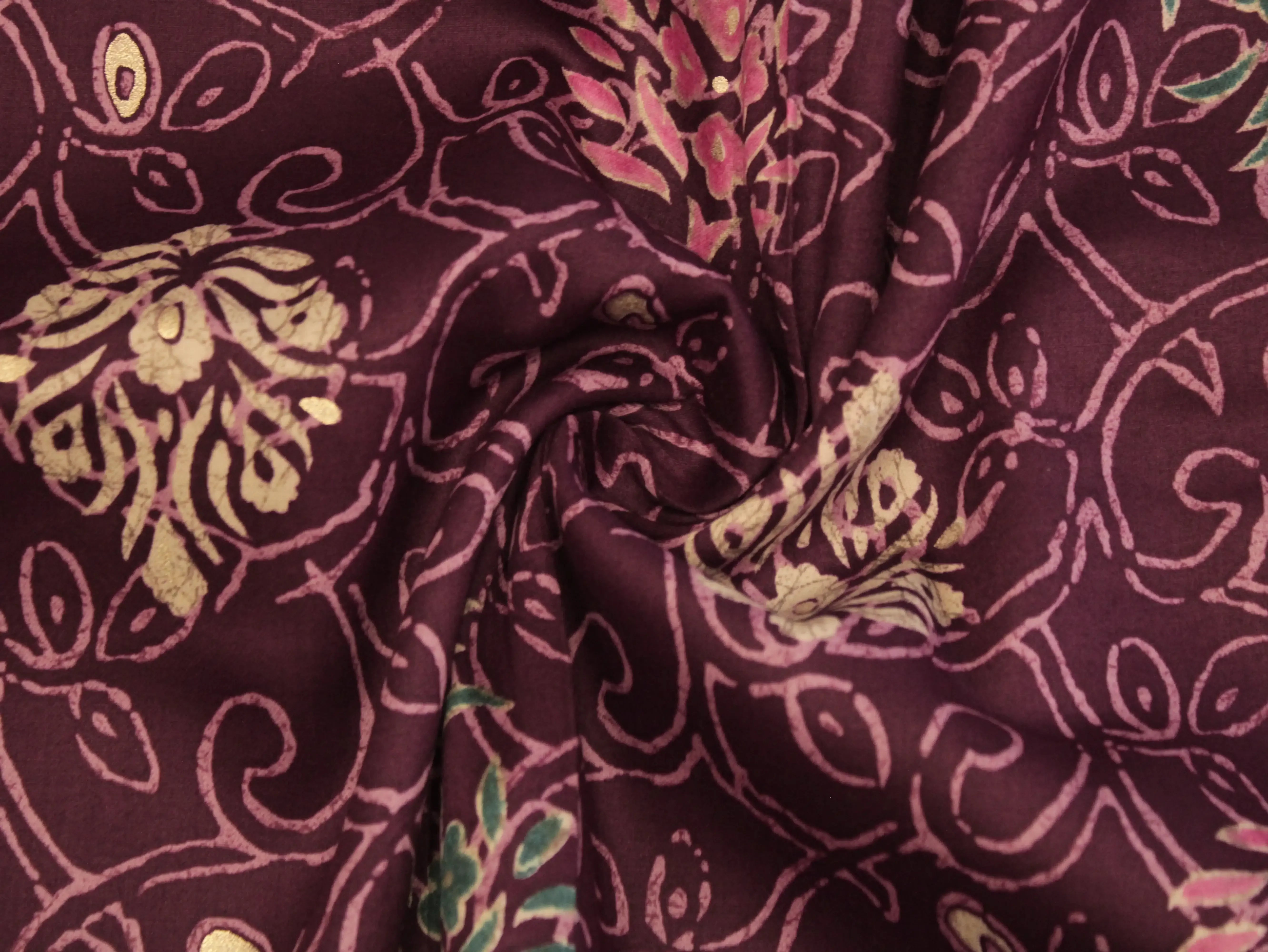 Premium Giza Pure Cotton Print Fabric - Wine - M'Foks
