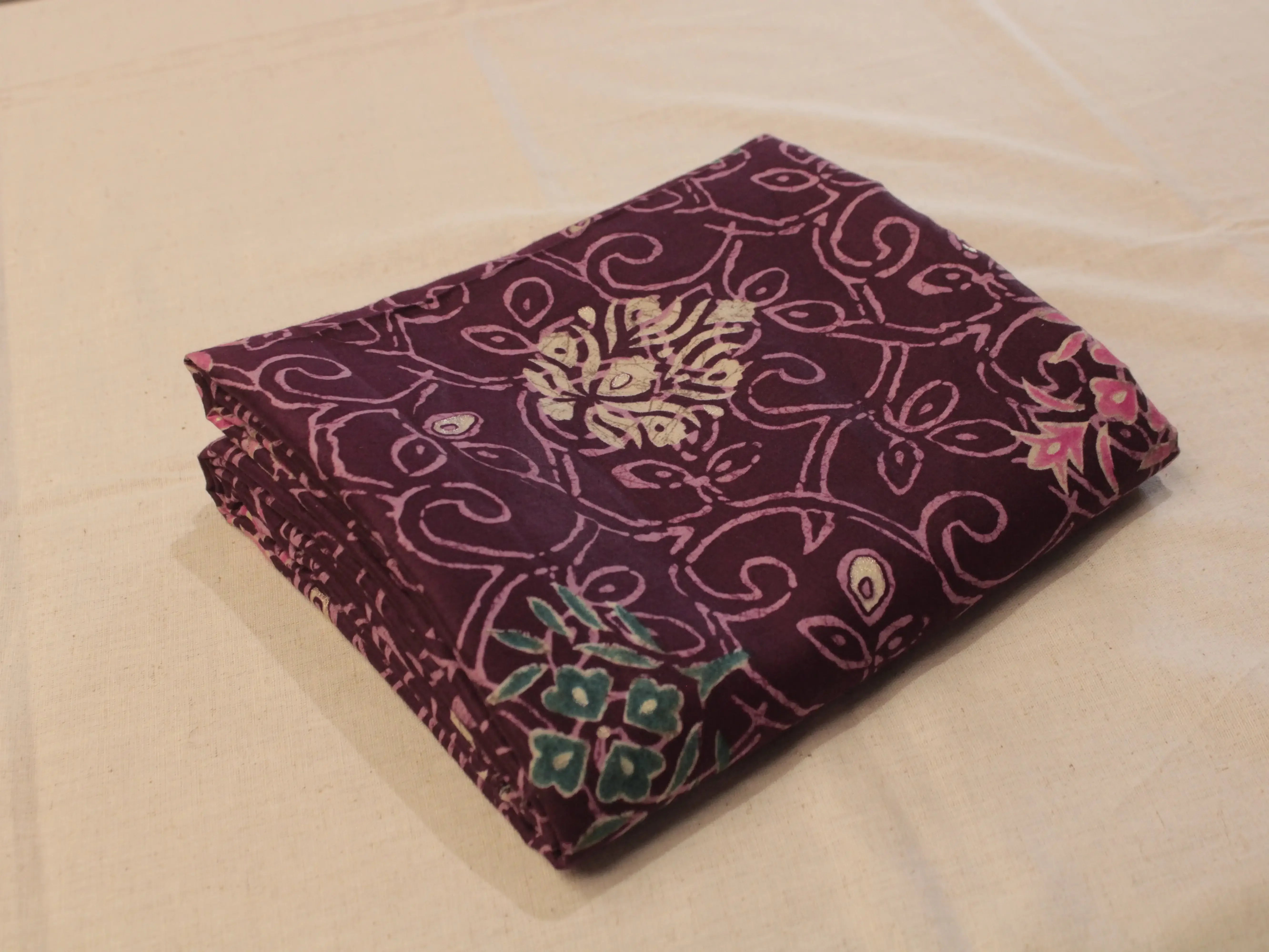 Premium Giza Pure Cotton Print Fabric - Wine - M'Foks