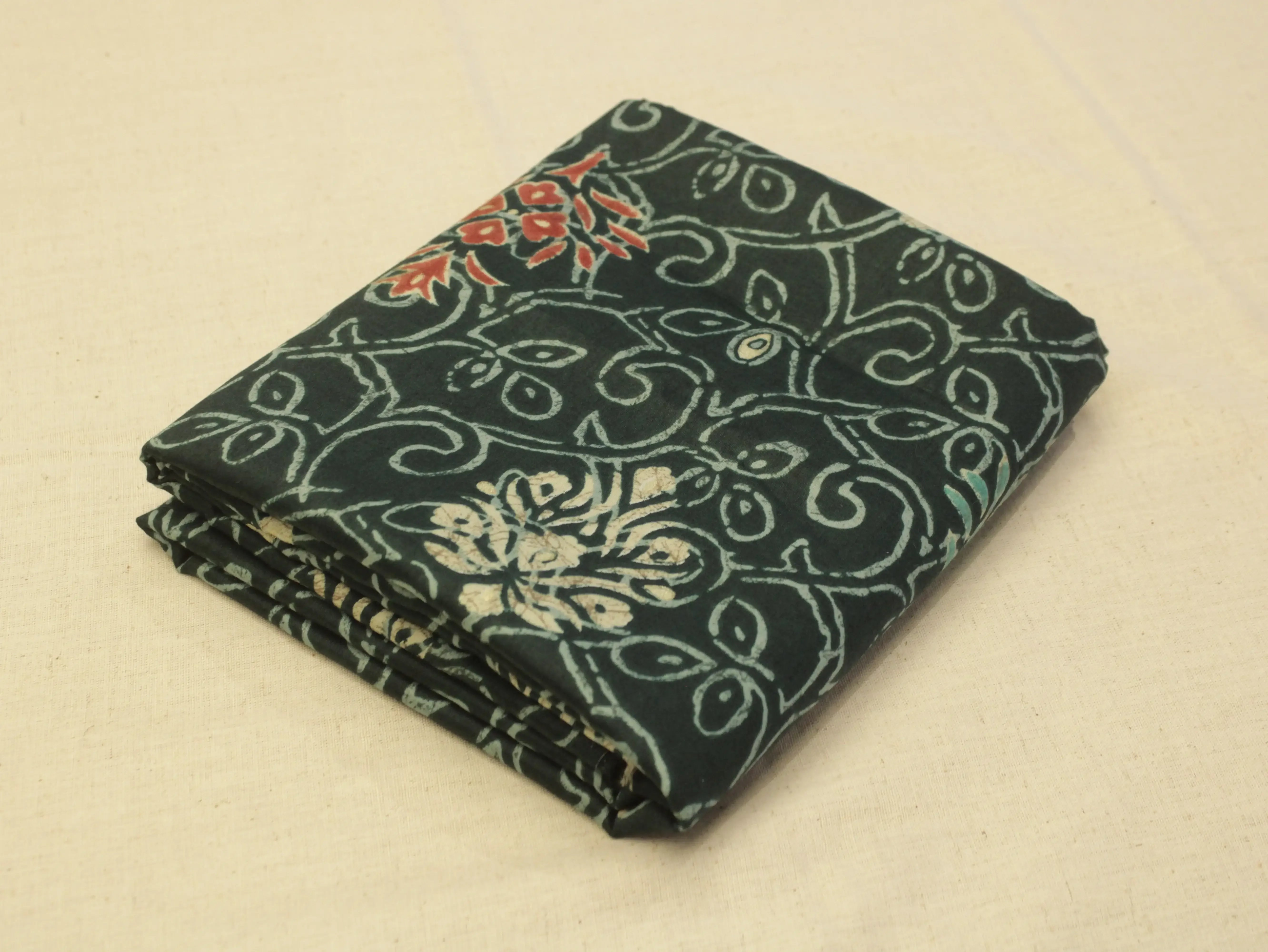 Premium Giza Pure Cotton Print Fabric - Peacock green - M'Foks