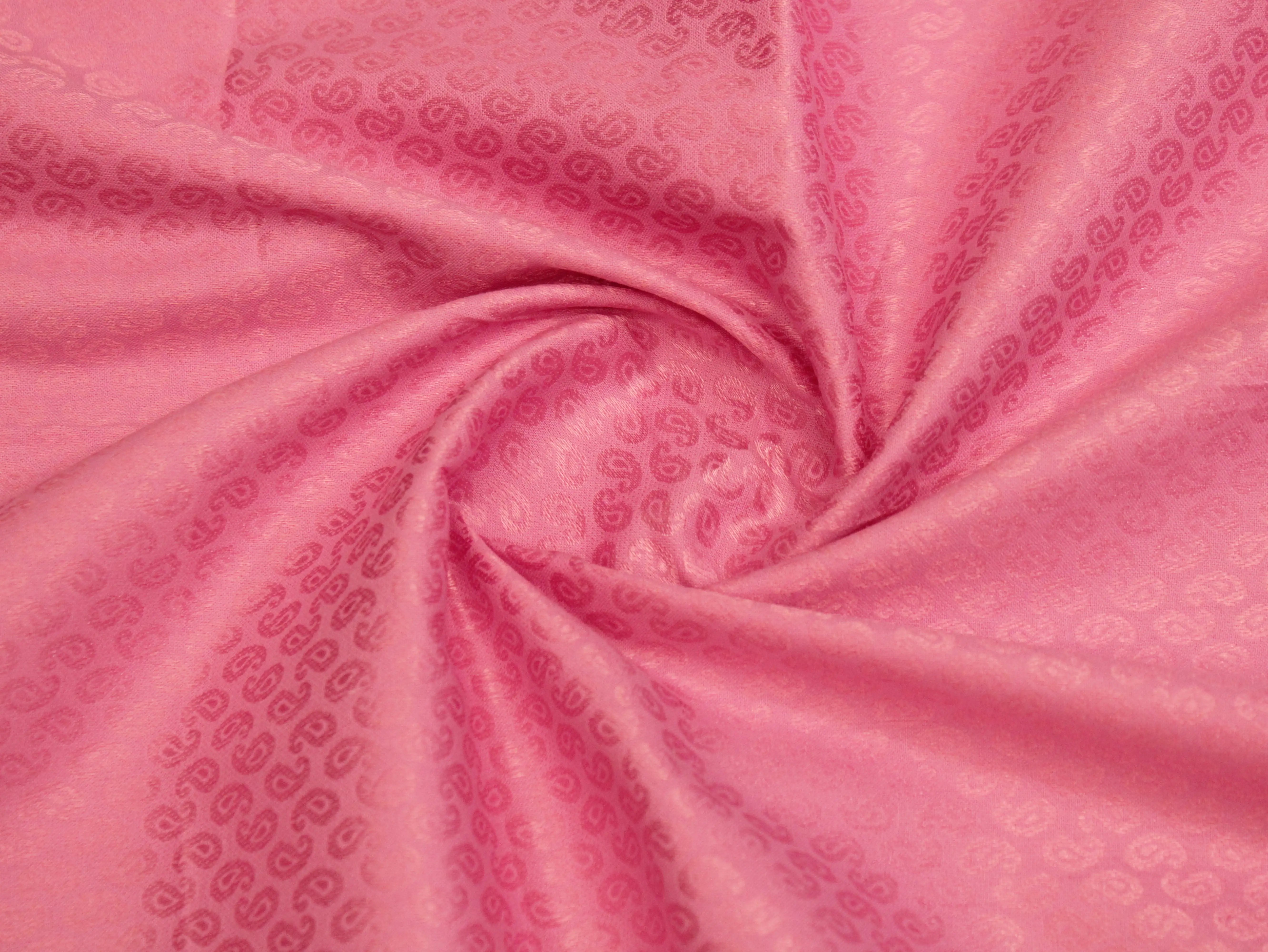 Mfoks Pure Cotton Self-Woven Fabric - Light Pink