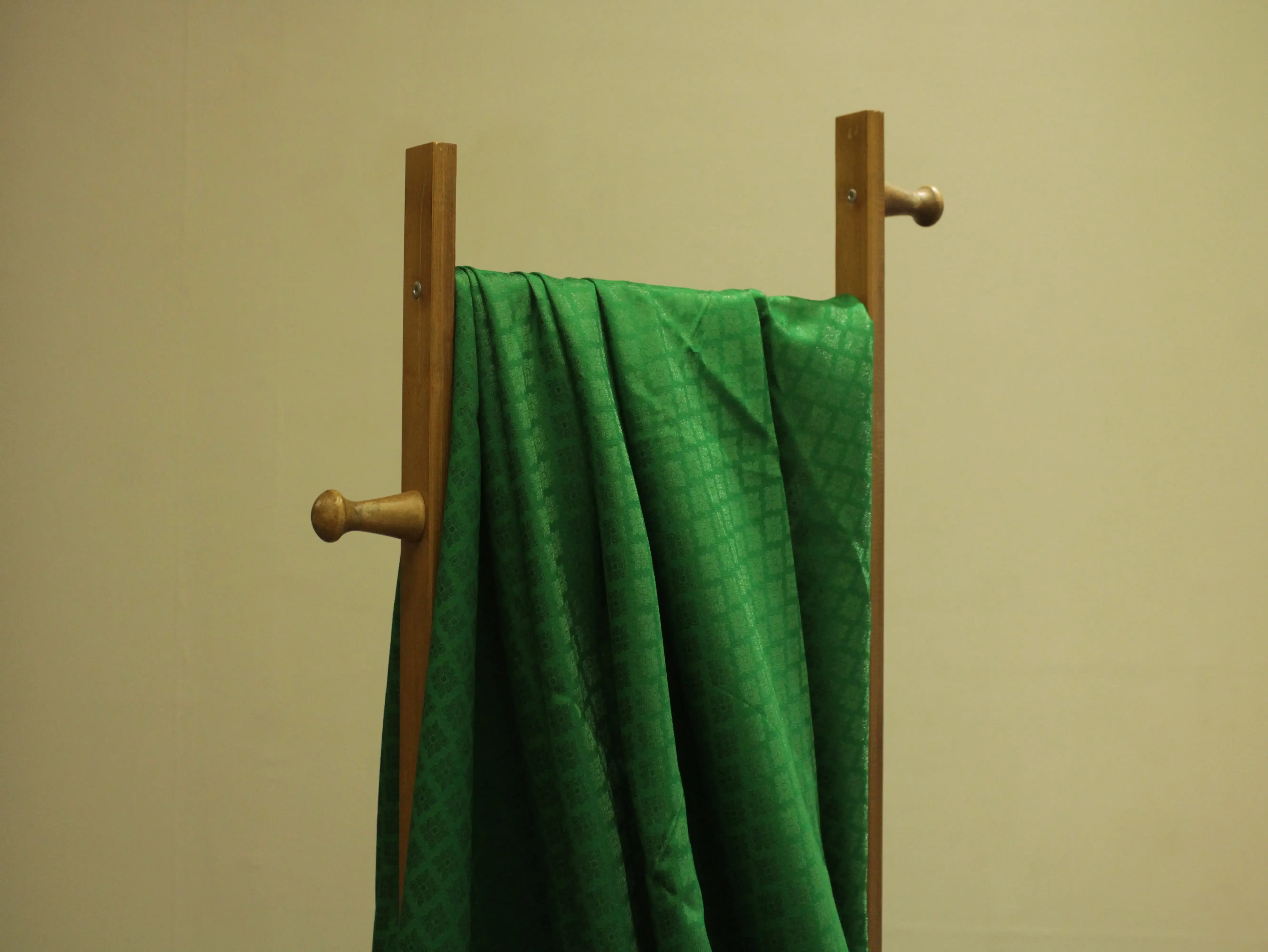 Mfoks Pure Cotton Self-Woven Fabric - Green