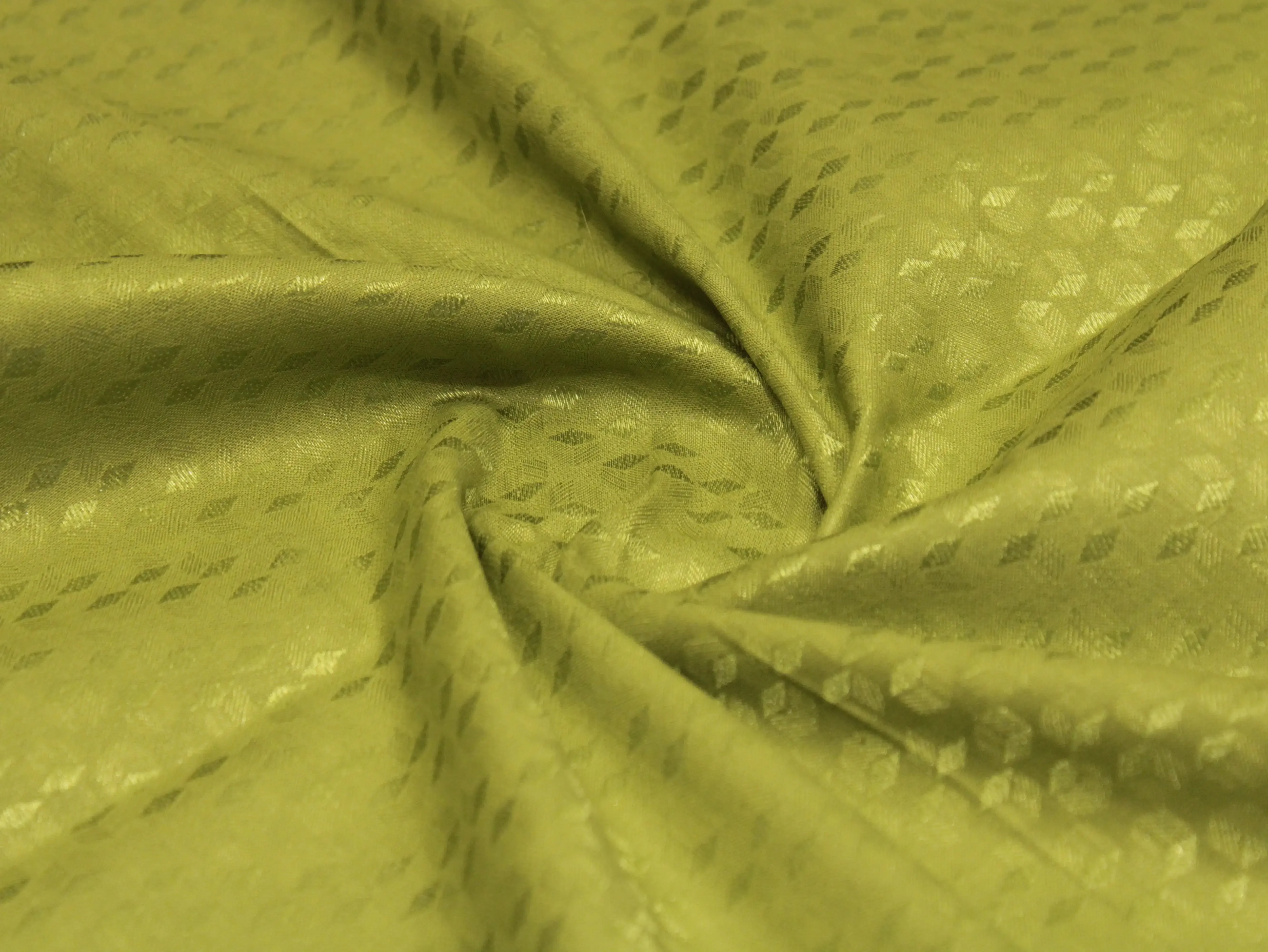Mfoks Pure Cotton Self-Woven Fabric - Pista Green - M'Foks