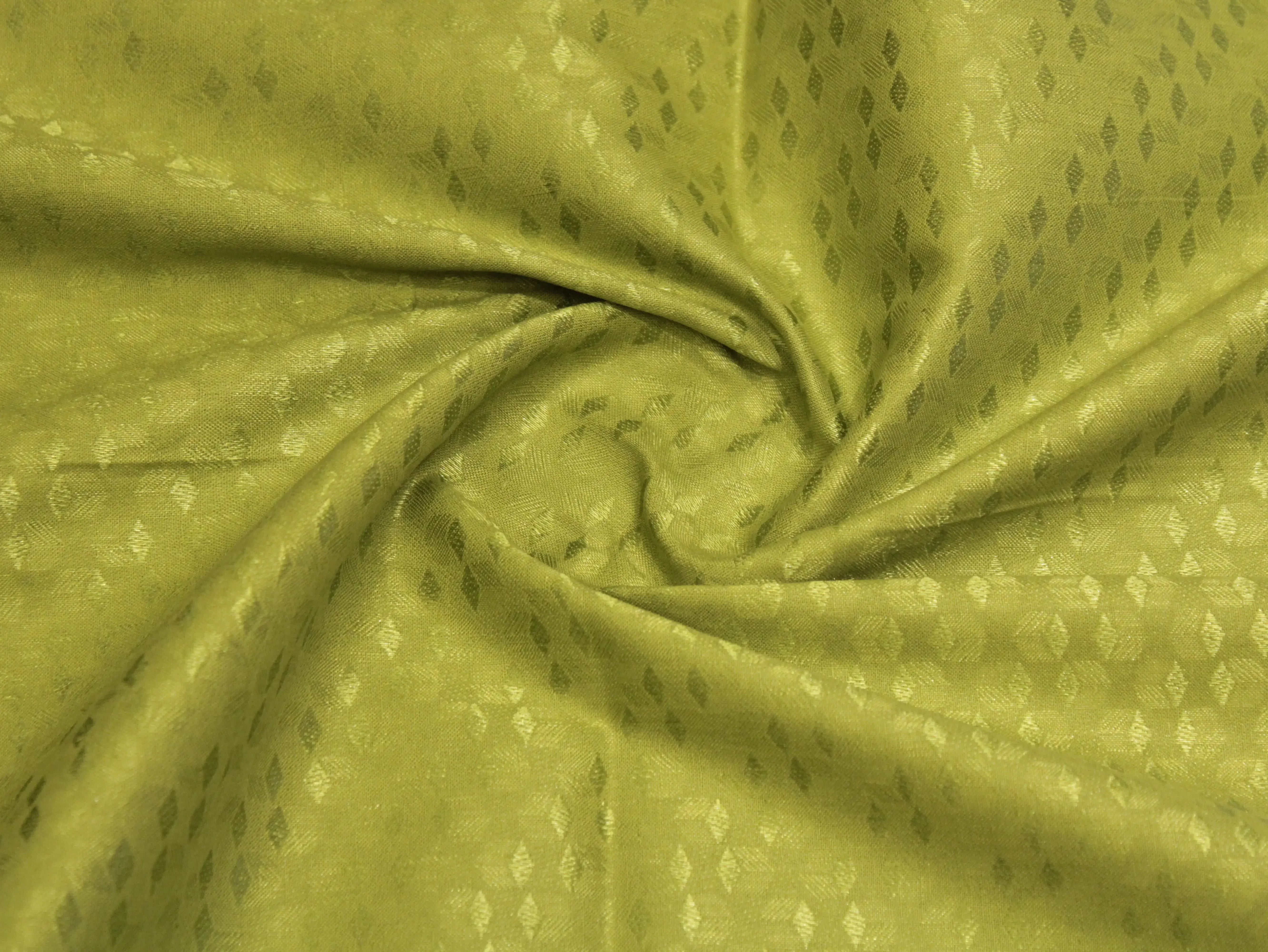 Mfoks Pure Cotton Self-Woven Fabric - Pista Green - M'Foks