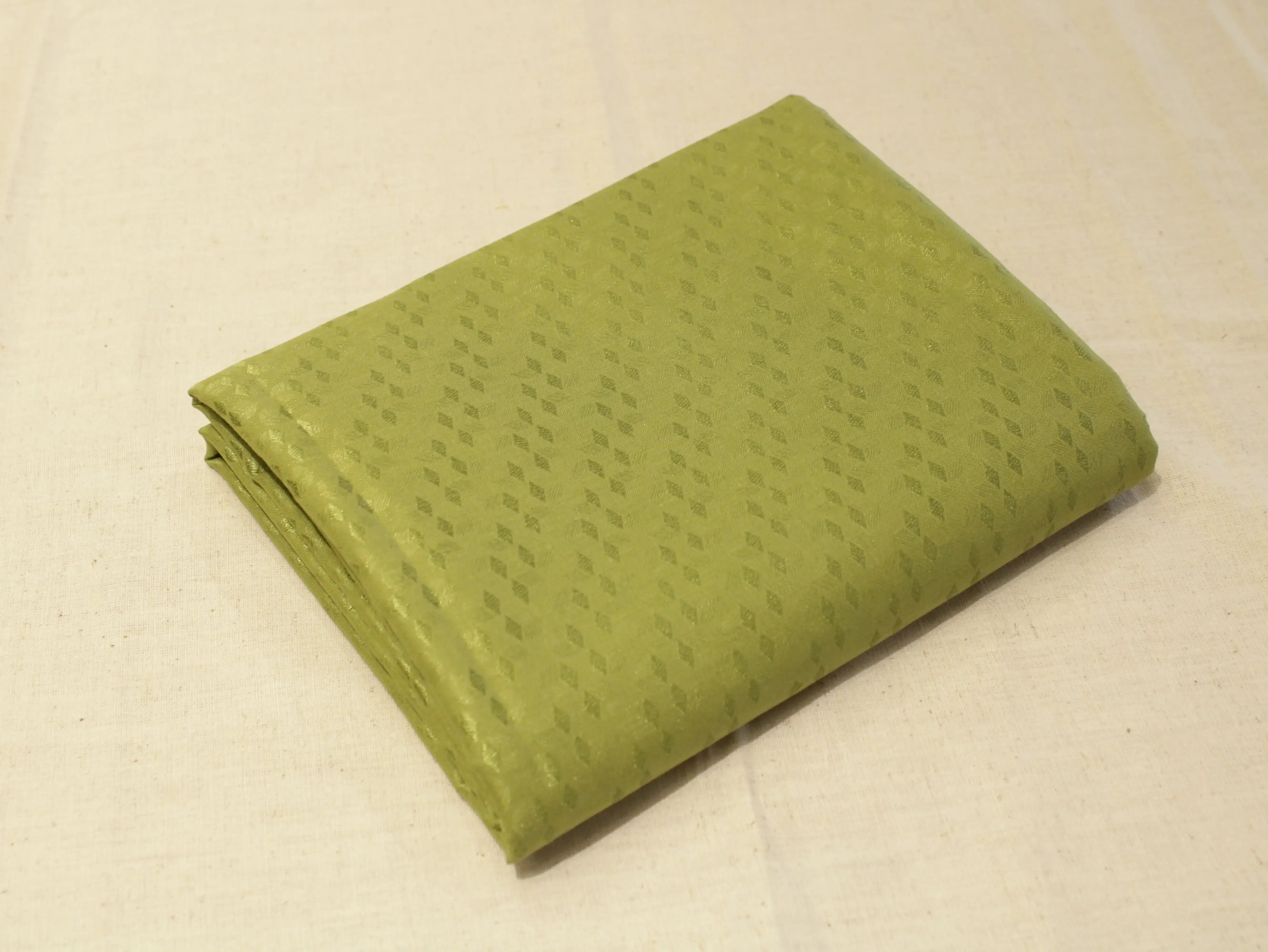 Mfoks Pure Cotton Self-Woven Fabric - Pista Green - M'Foks