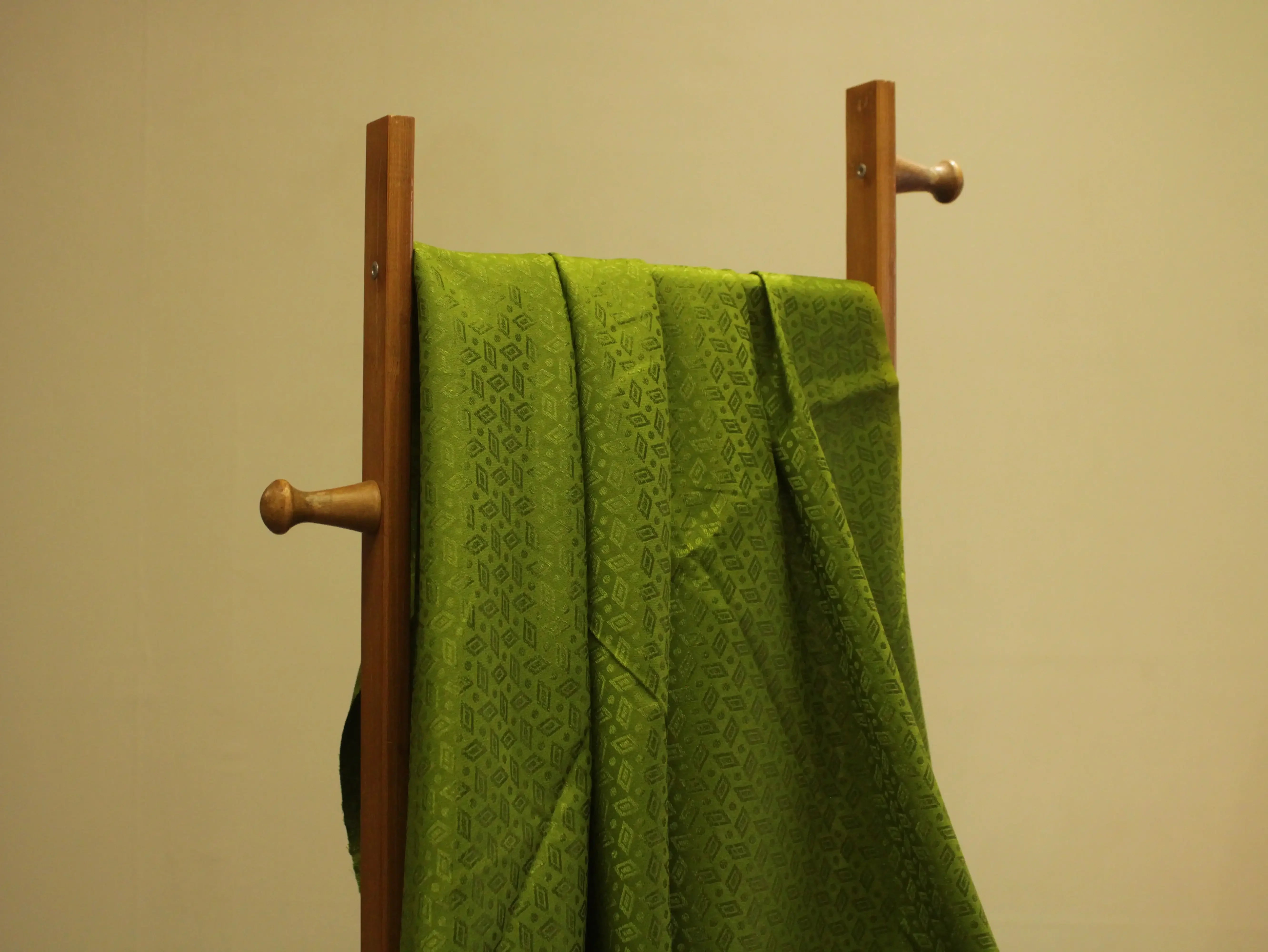 Mfoks Pure Cotton Self-Woven Fabric - Mehendi Green - M'Foks