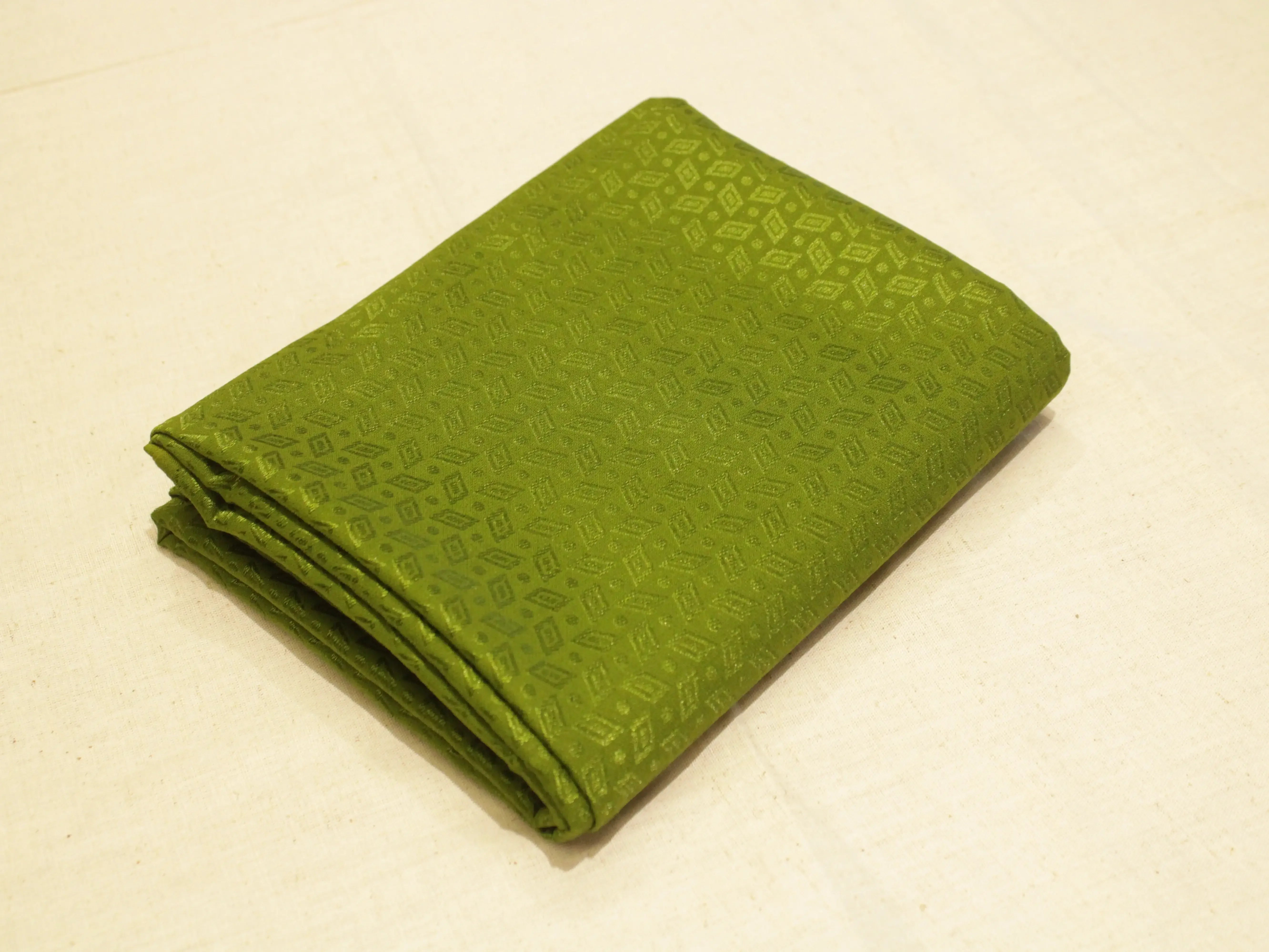 Mfoks Pure Cotton Self-Woven Fabric - Mehendi Green - M'Foks