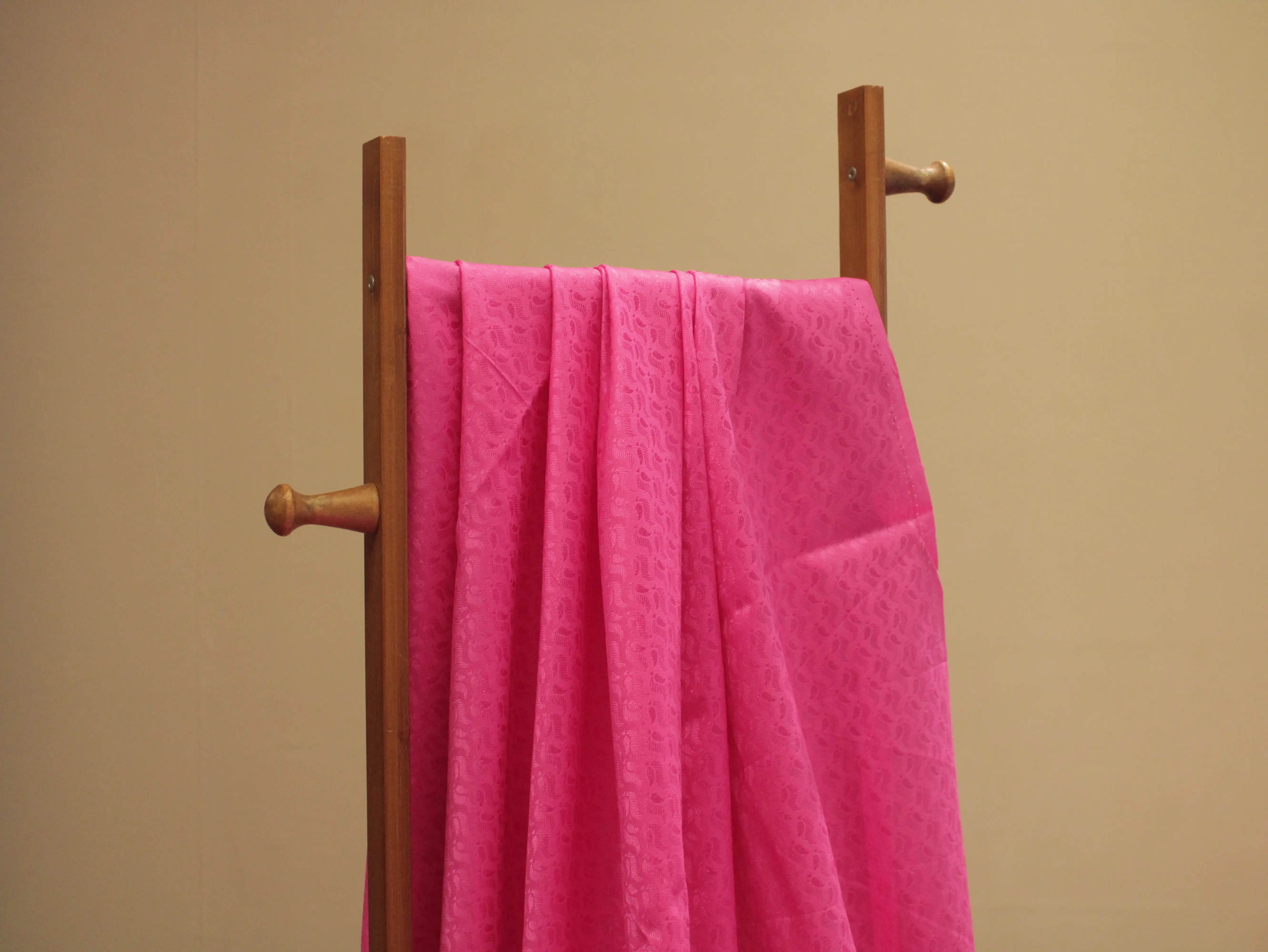 Mfoks Pure Cotton Self-Woven Fabric - Pink