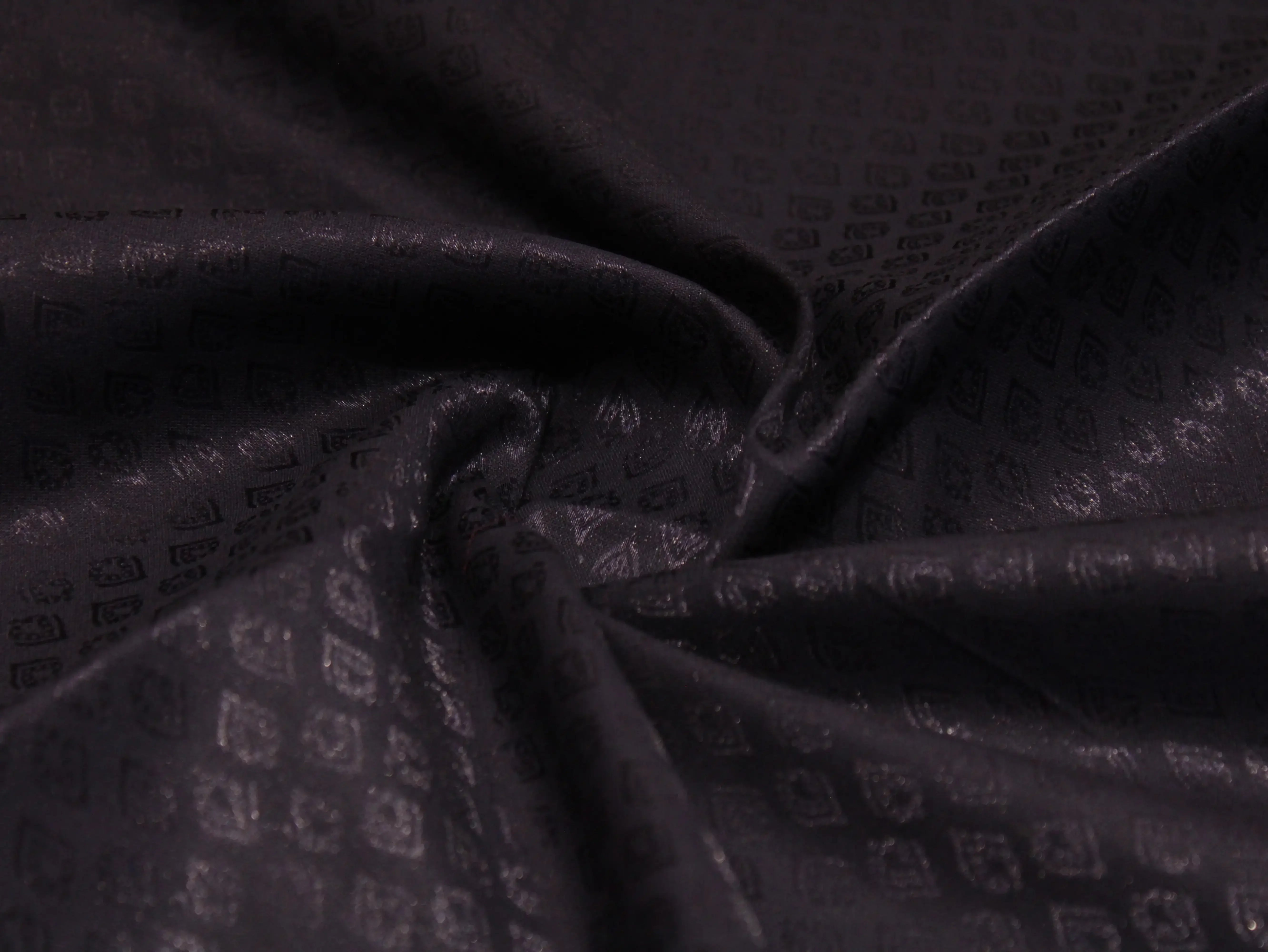 Mfoks Pure Cotton Self-Woven Fabric - Navy Blue - M'Foks