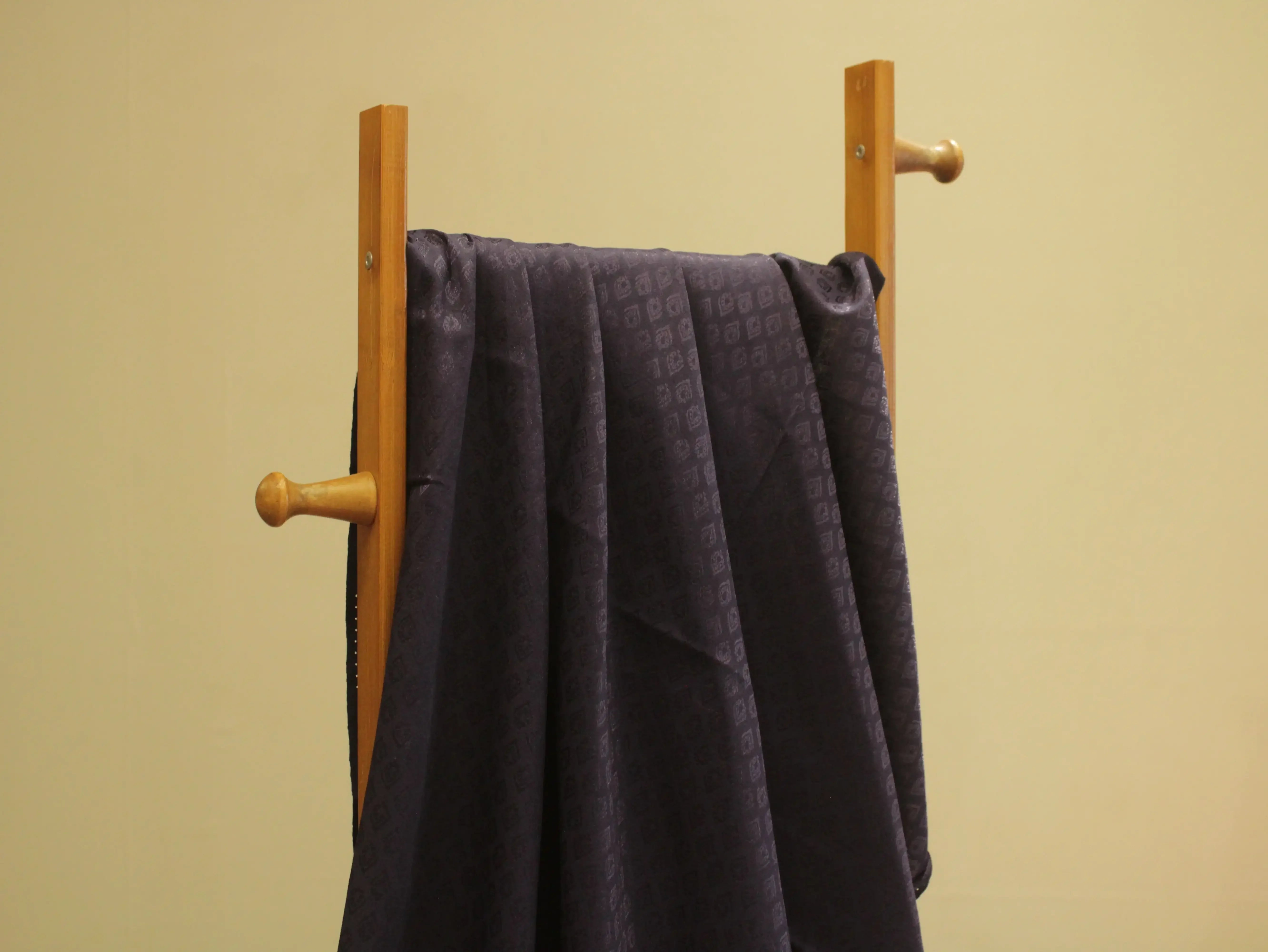Mfoks Pure Cotton Self-Woven Fabric - Navy Blue - M'Foks