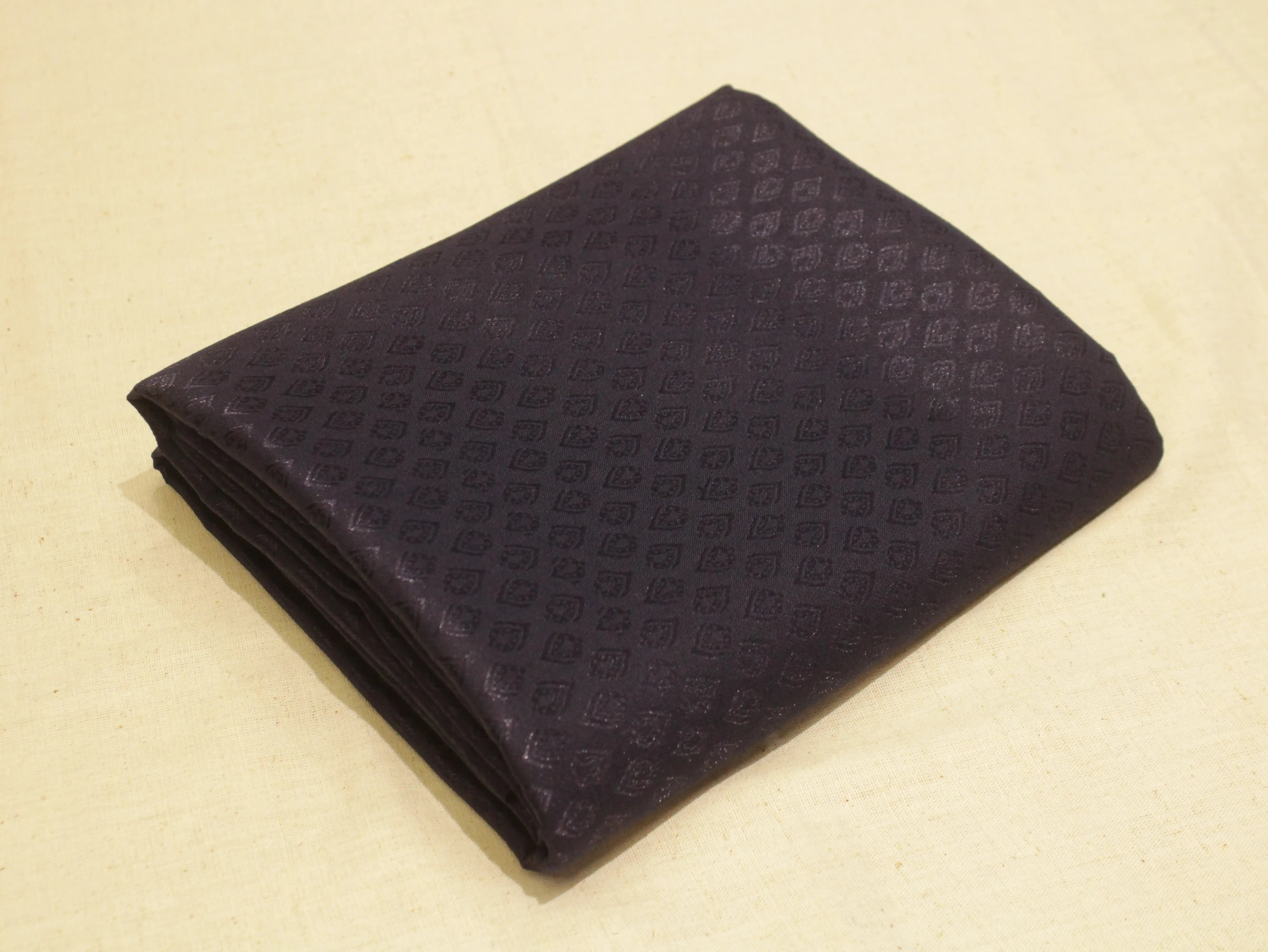 Mfoks Pure Cotton Self-Woven Fabric - Navy Blue