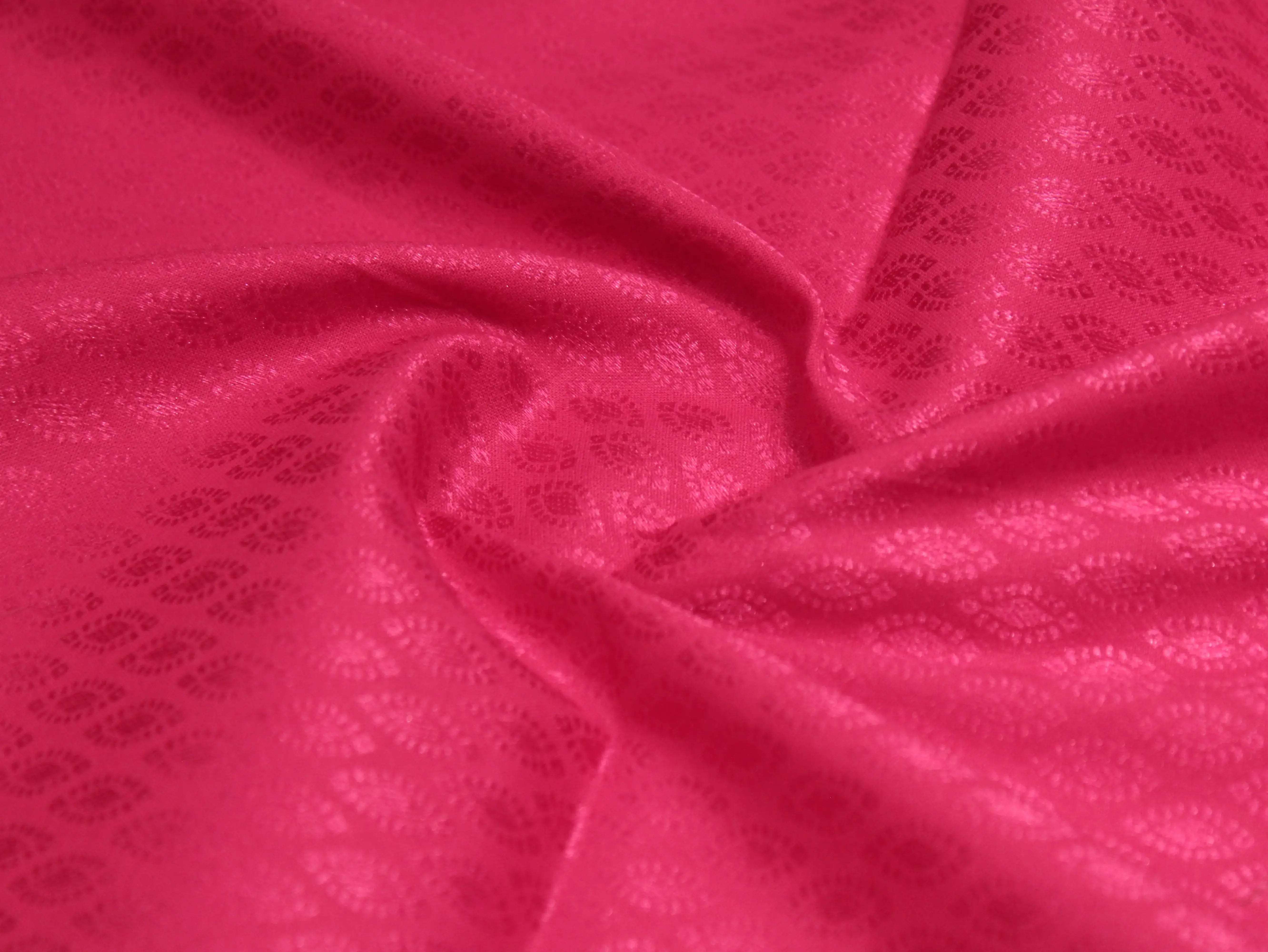 Mfoks Pure Cotton Self-Woven Fabric - Rani Pink - M'Foks