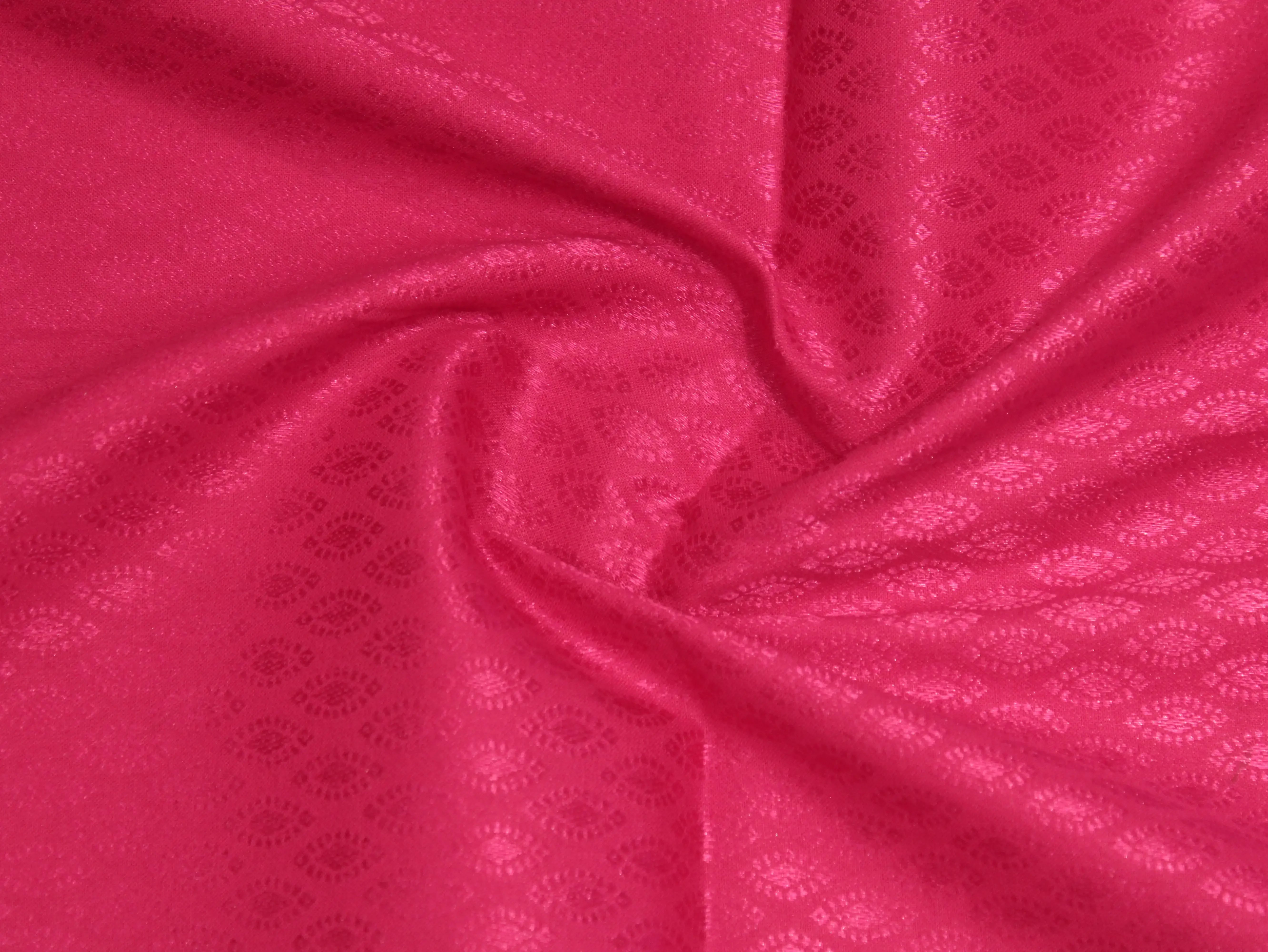 Mfoks Pure Cotton Self-Woven Fabric - Rani Pink - M'Foks