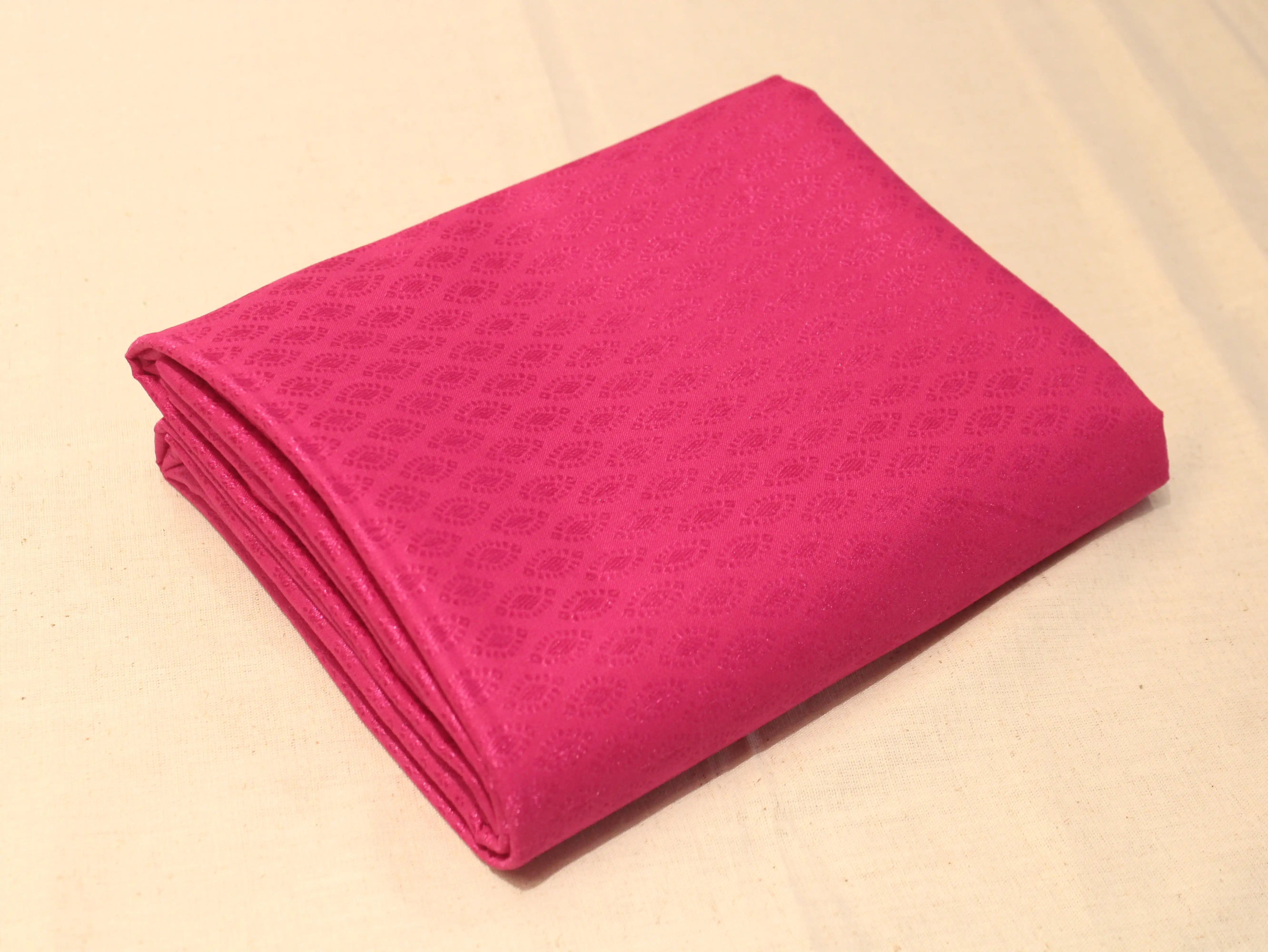 Mfoks Pure Cotton Self-Woven Fabric - Rani Pink