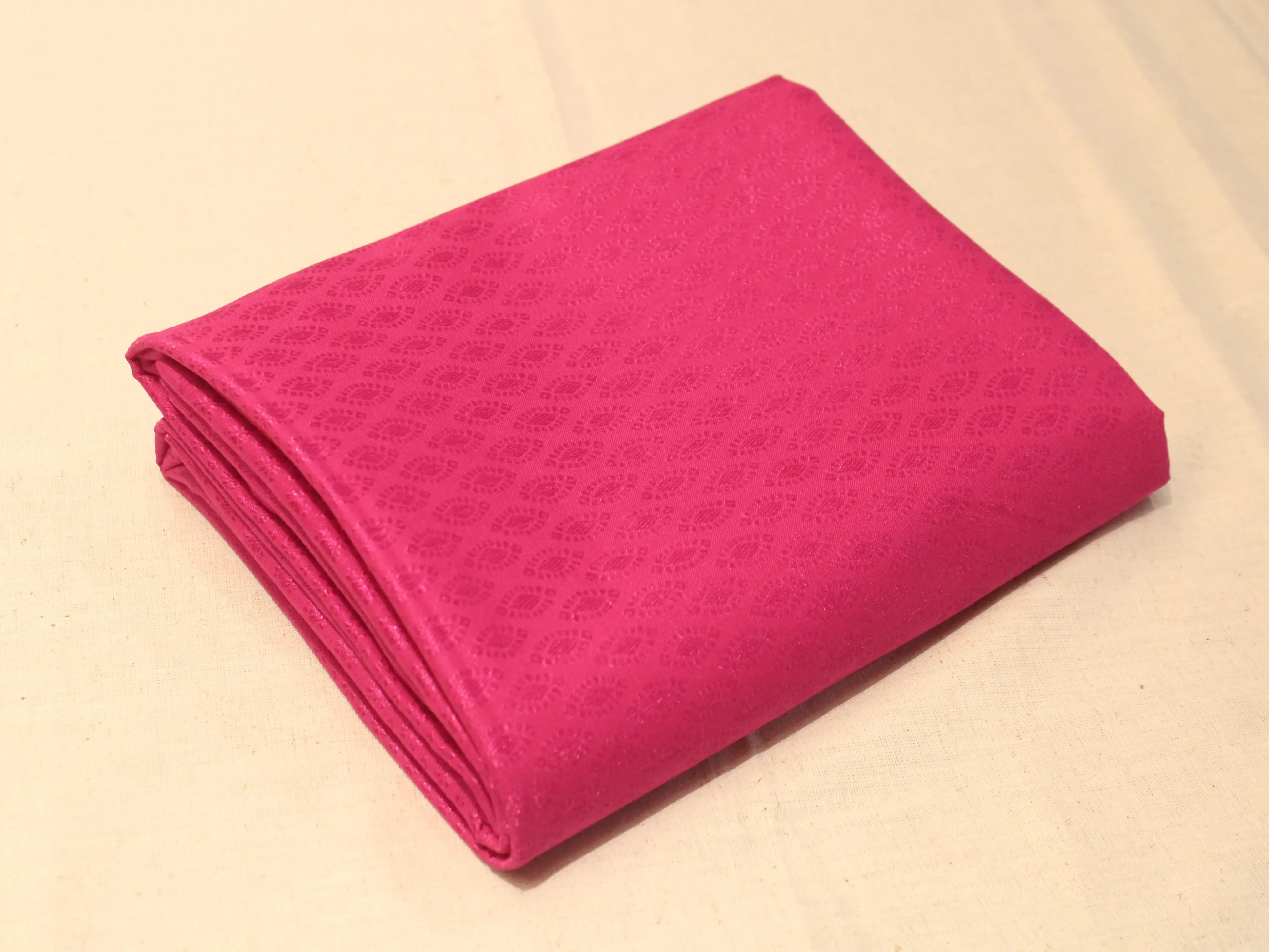 Mfoks Pure Cotton Self-Woven Fabric - Rani Pink - M'Foks