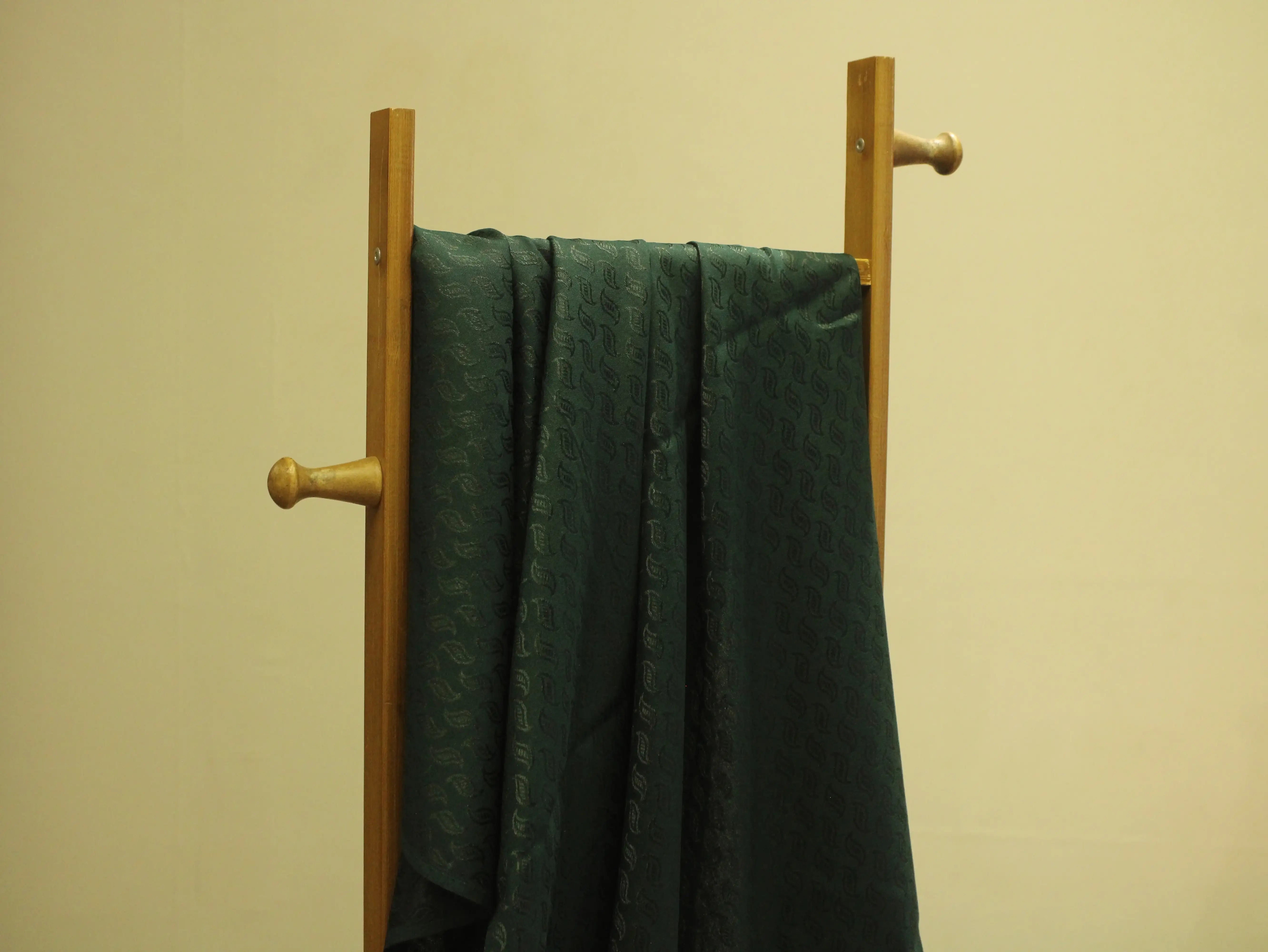 Mfoks Pure Cotton Self-Woven Fabric - Dark Green