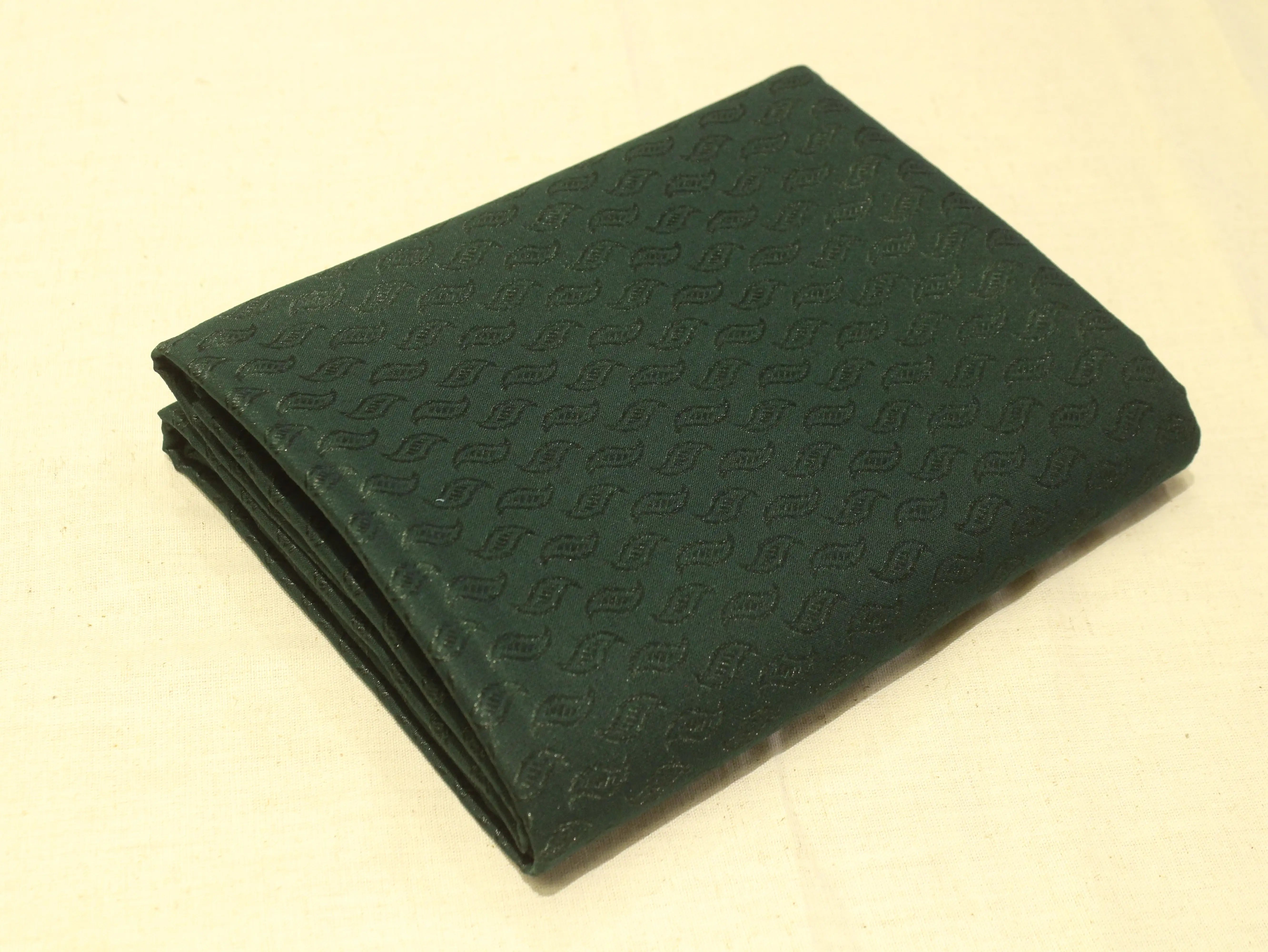 Mfoks Pure Cotton Self-Woven Fabric - Dark Green