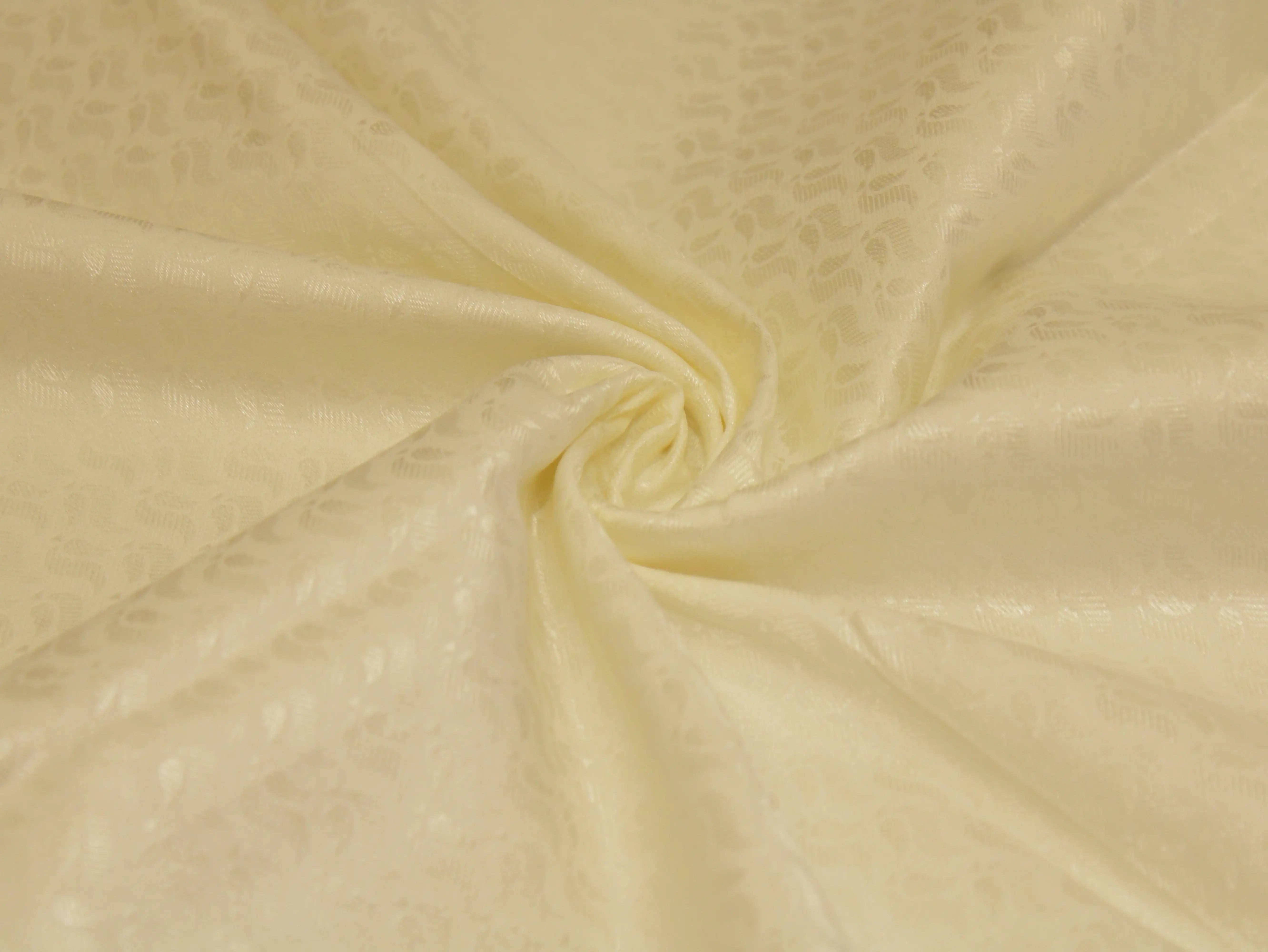 Mfoks Pure Cotton Self-Woven Fabric - Off White