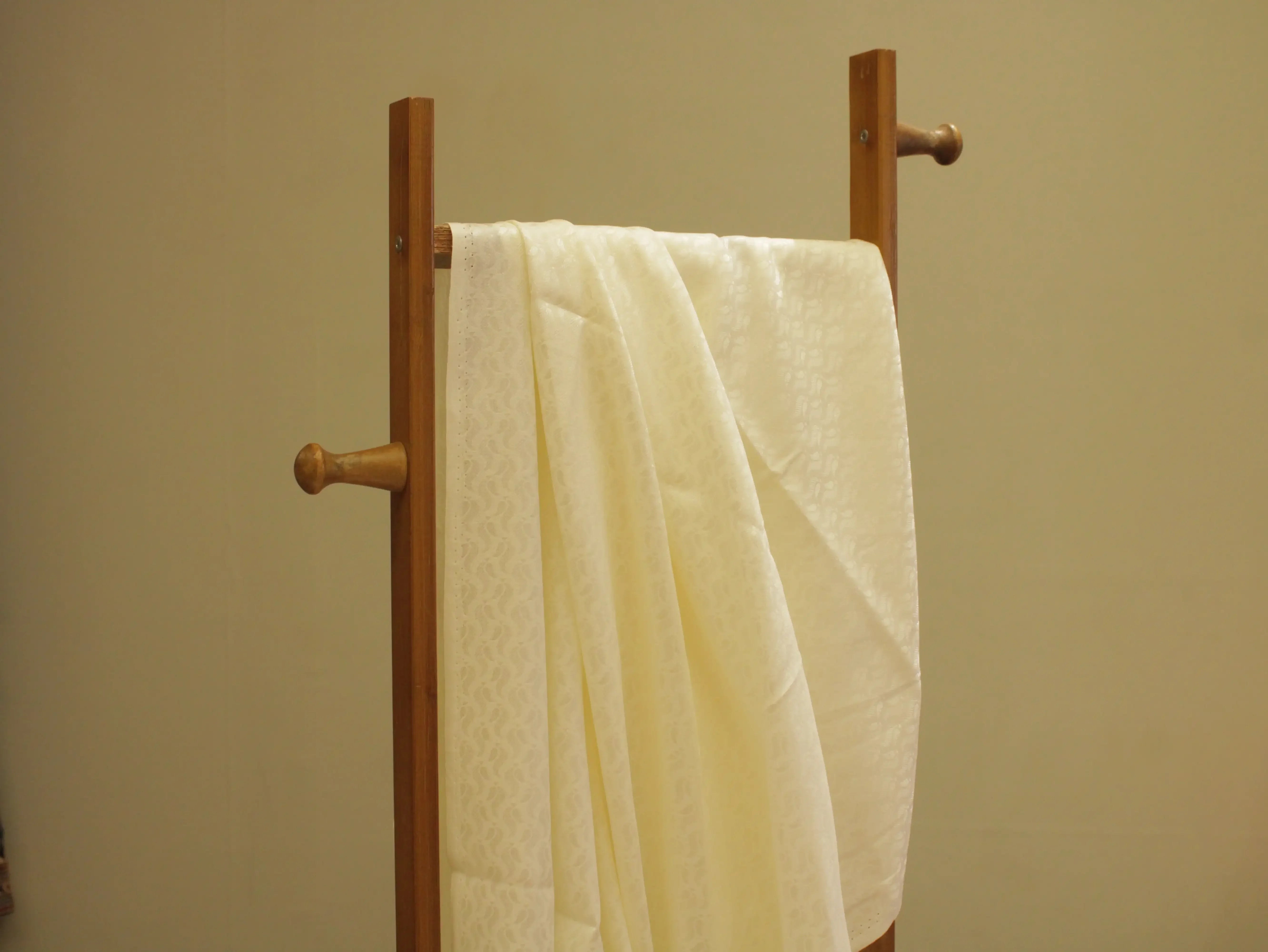 Mfoks Pure Cotton Self-Woven Fabric - Off White - M'Foks