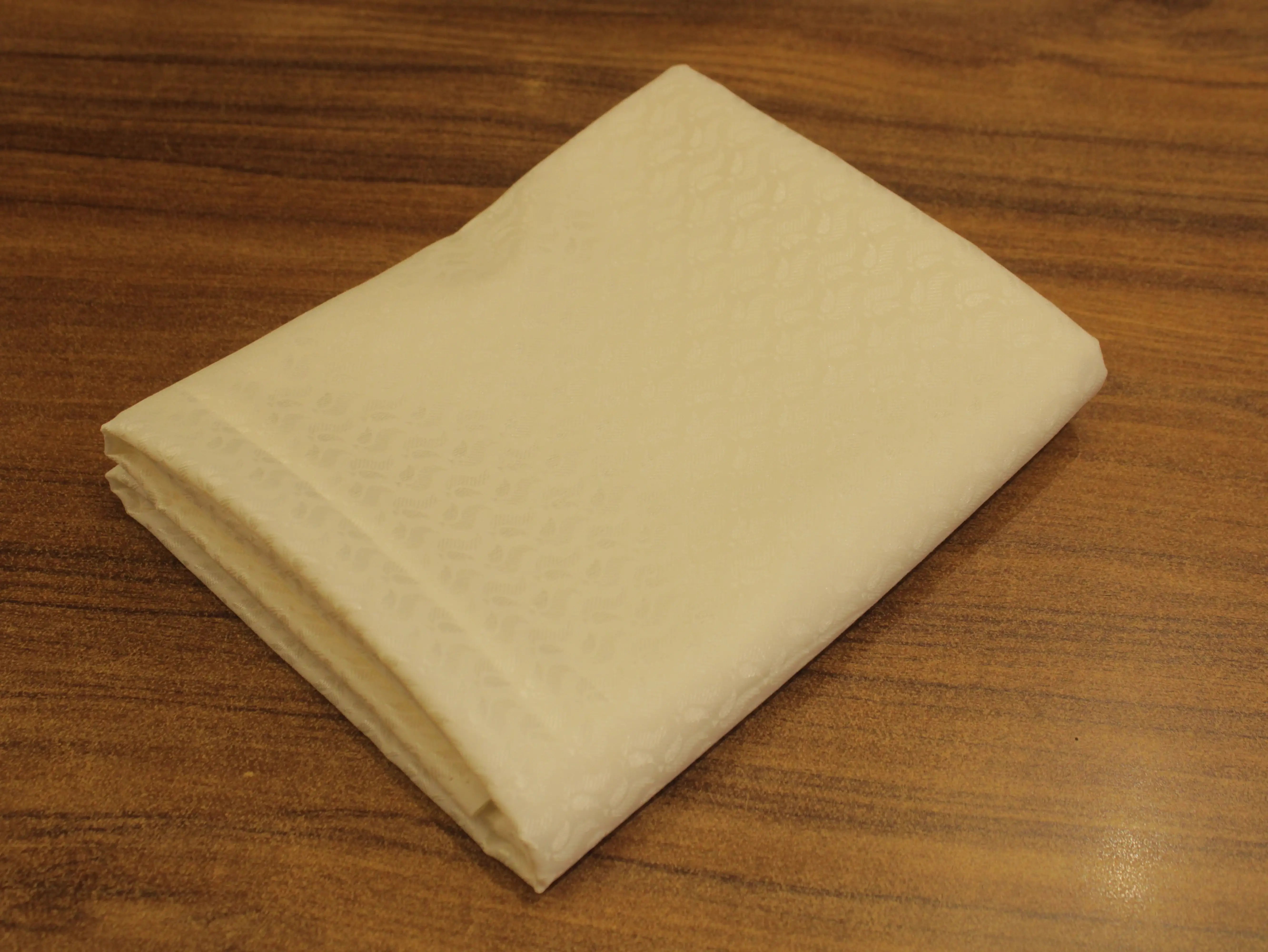 Mfoks Pure Cotton Self-Woven Fabric - Off White