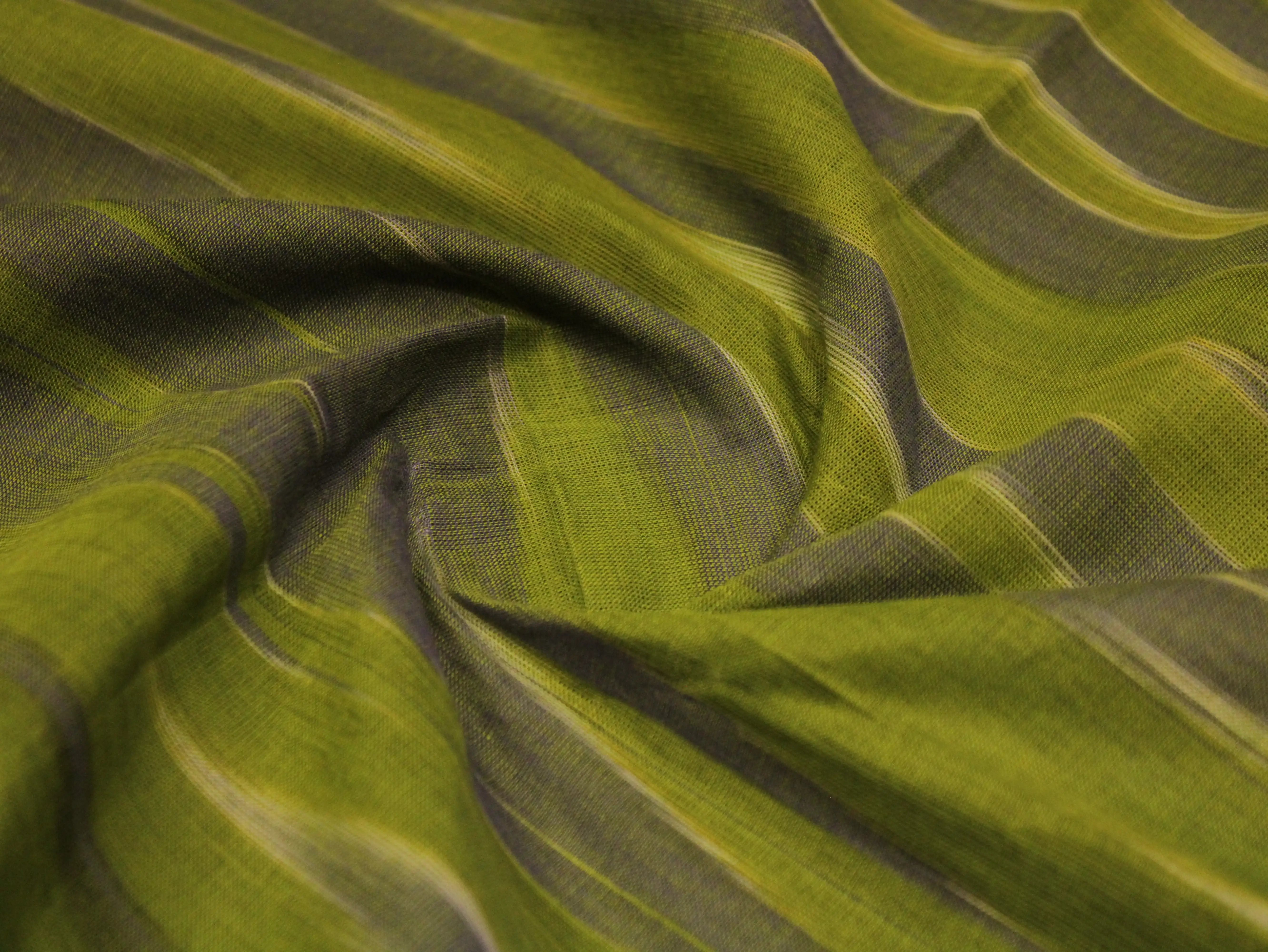 Mfoks : Handloom Pure Cotton Woven Fabric -Mehendi