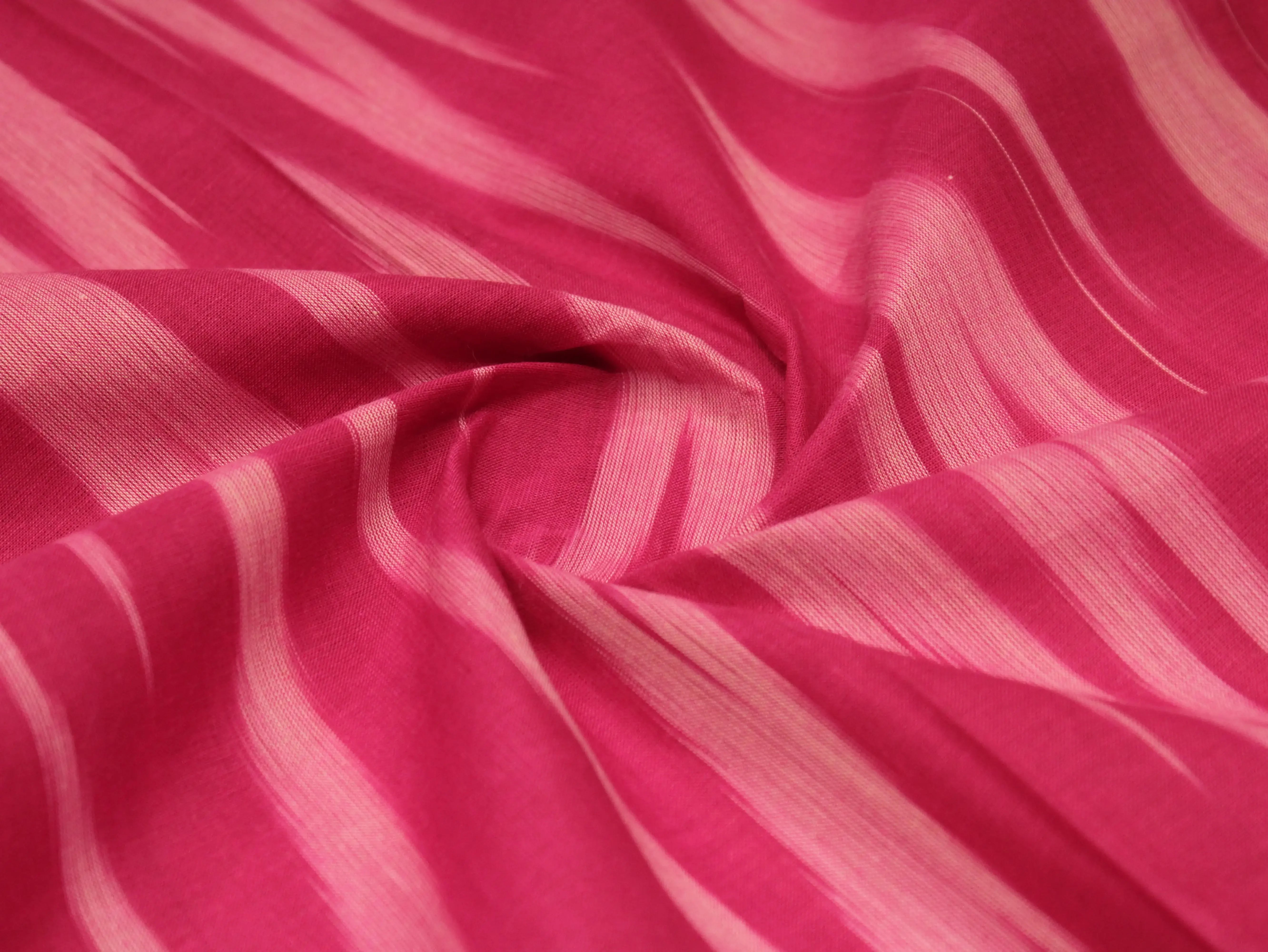 Mfoks : Handloom Pure Cotton Woven Fabric - Pink - M'Foks