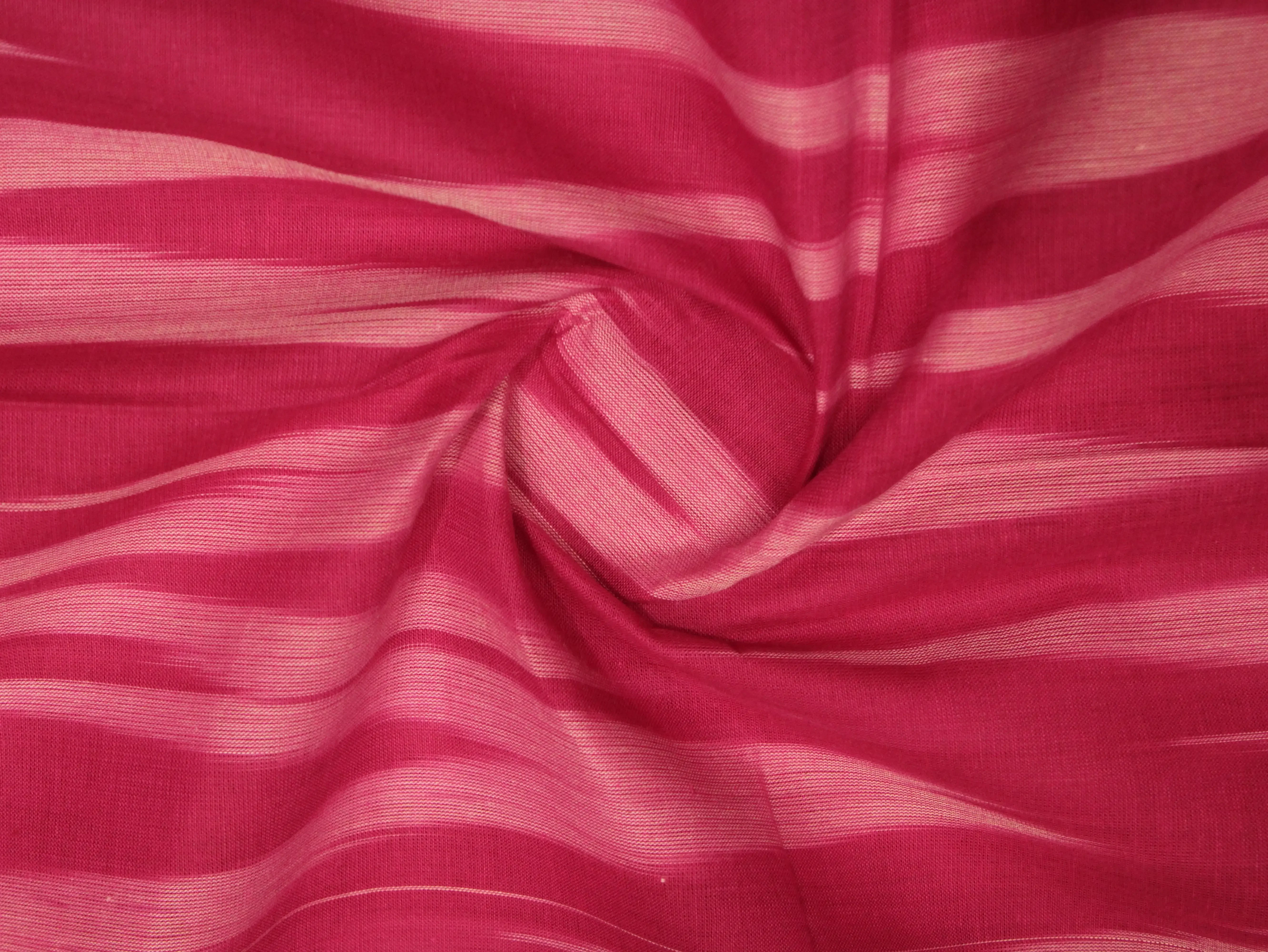 Mfoks : Handloom Pure Cotton Woven Fabric - Pink - M'Foks